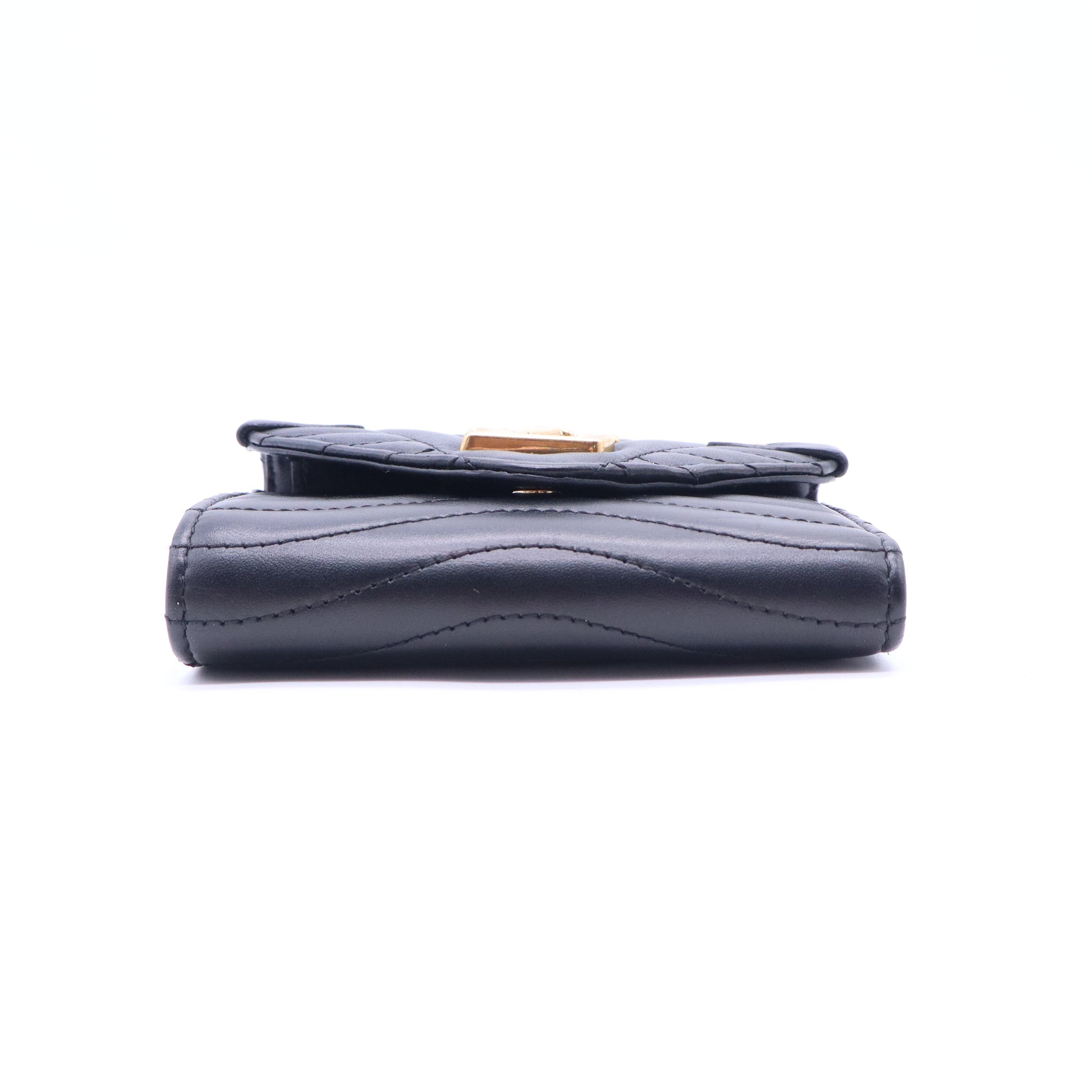Louis Vuitton Calfskin New Wave Compact Wallet Black W21137