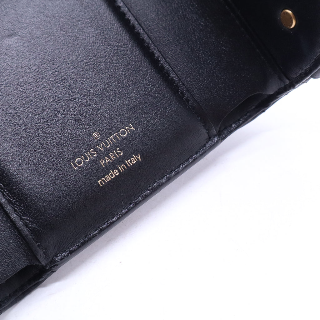 Louis Vuitton Calfskin New Wave Compact Wallet Black W21137