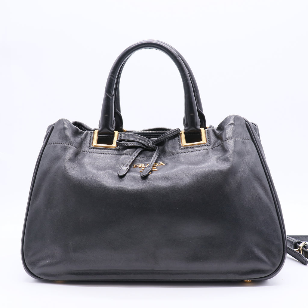 Bow Leather Two-way Bag twins