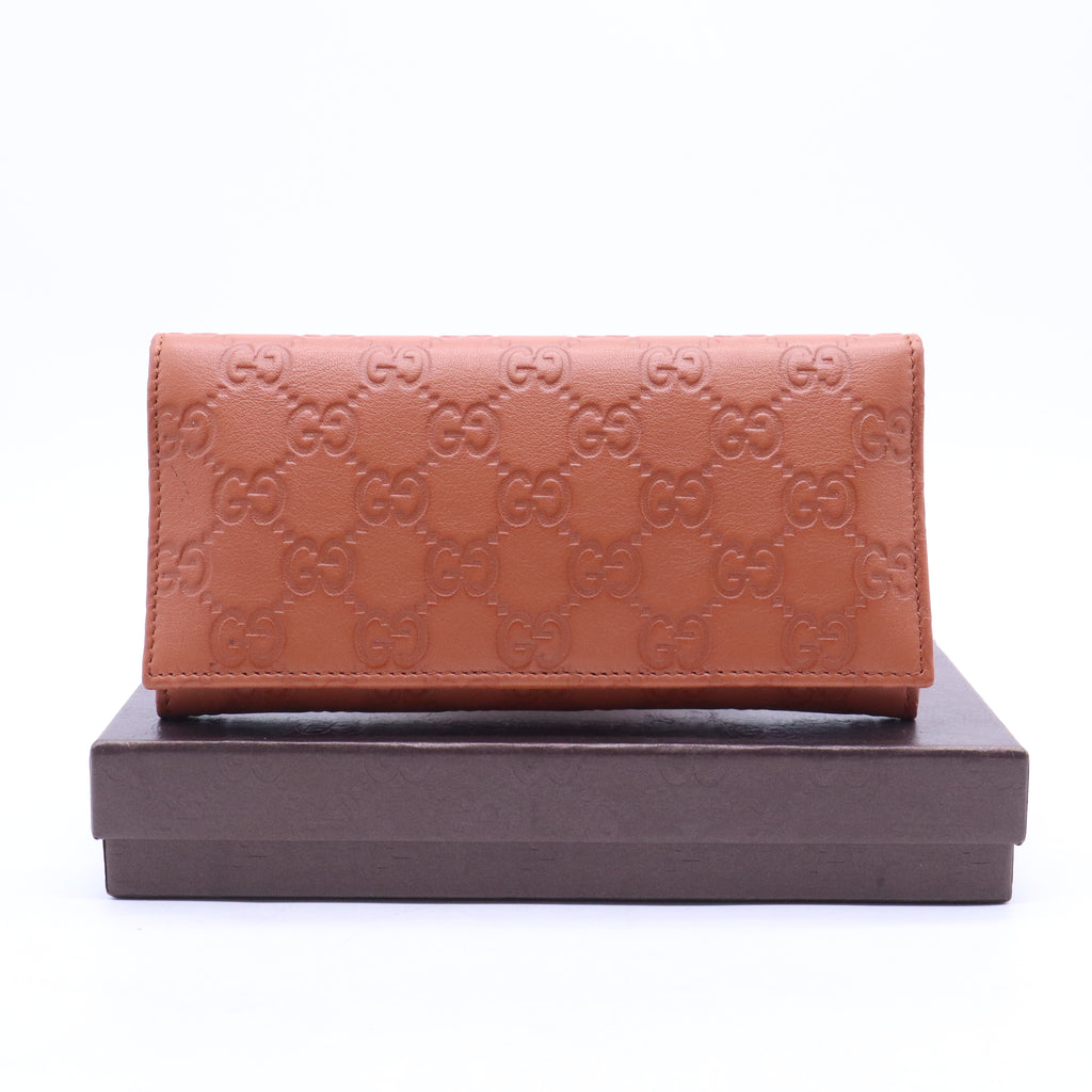 Gucci Guccissima Leather Flap Continental Wallet W21048