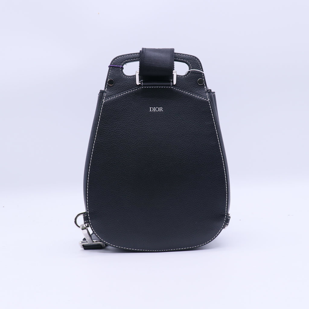 Christian Dior Grained Calfskin Mini Gallop Sling Bag Black Twins LDJ3862