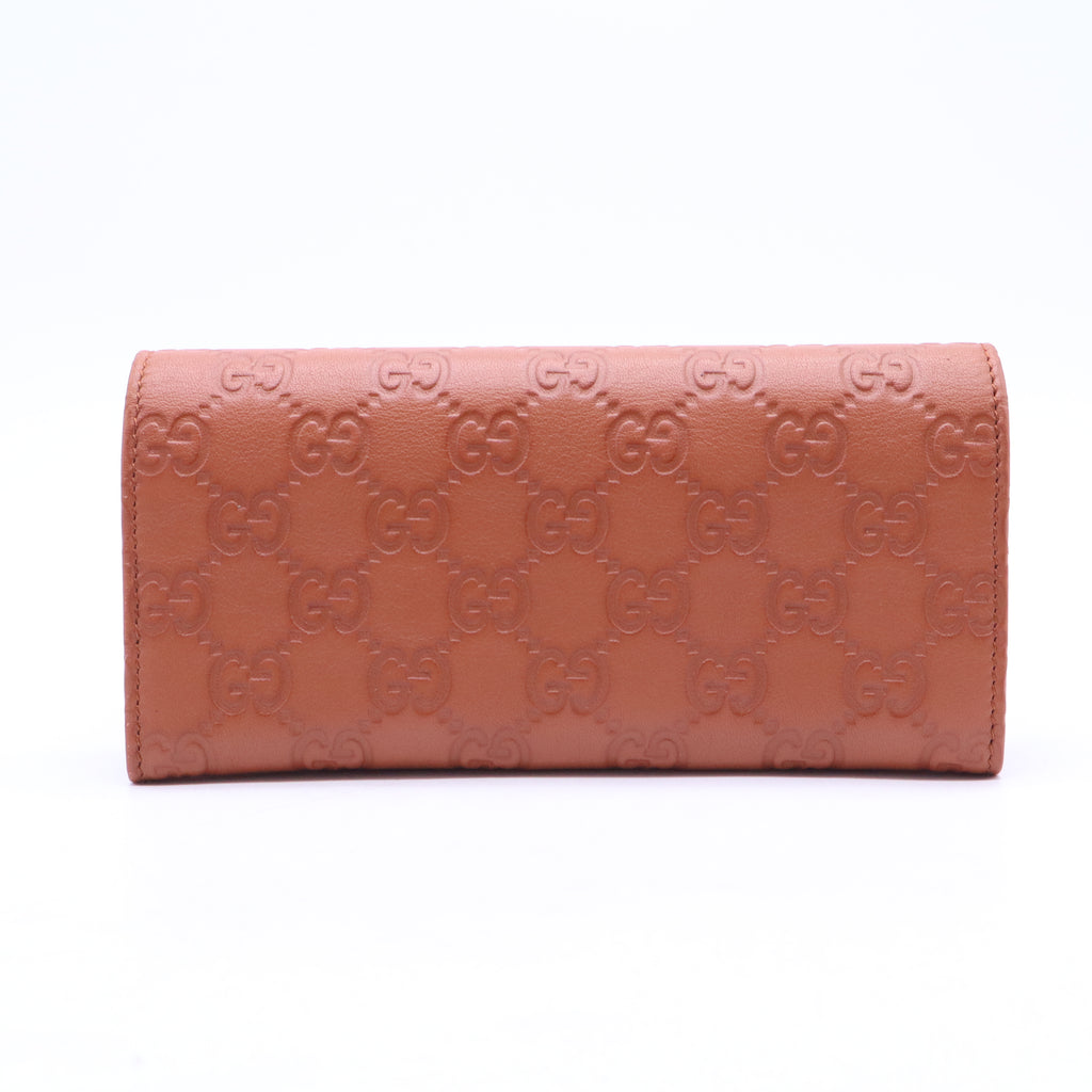 Gucci Guccissima Leather Flap Continental Wallet W21048
