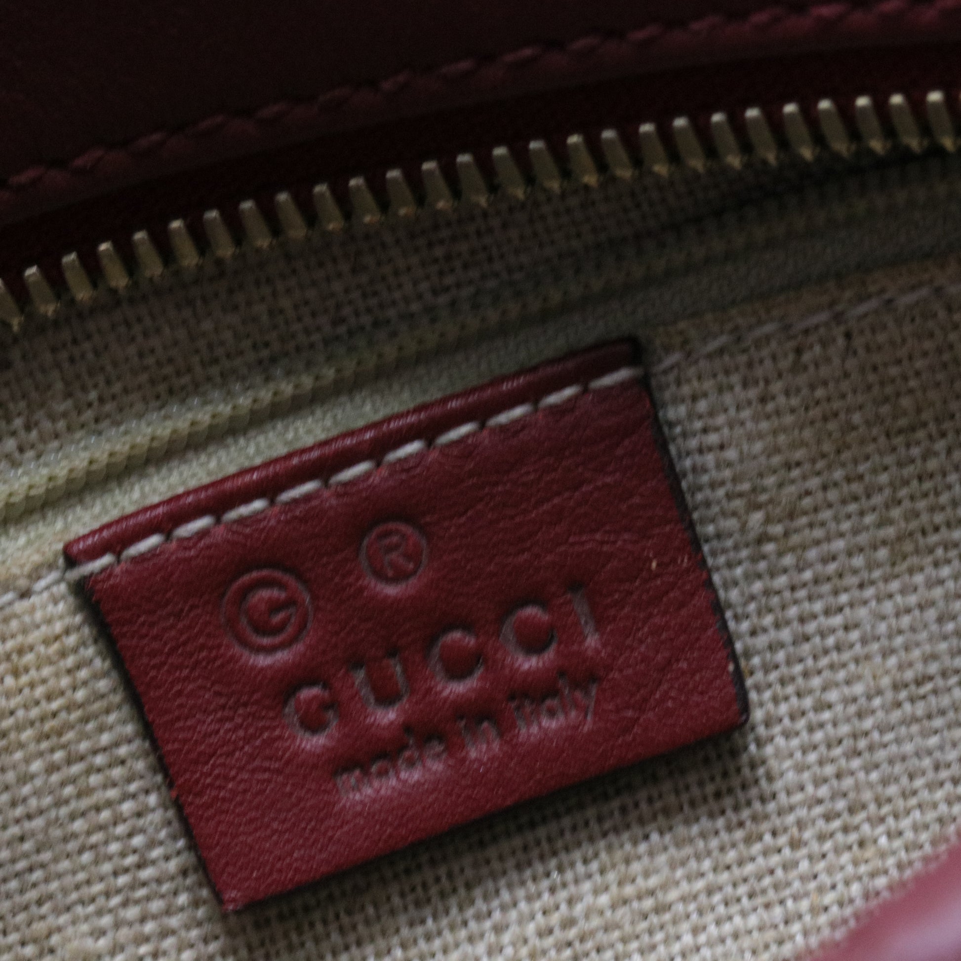 Gucci Red Microguccissima Leather Small Boston Bag