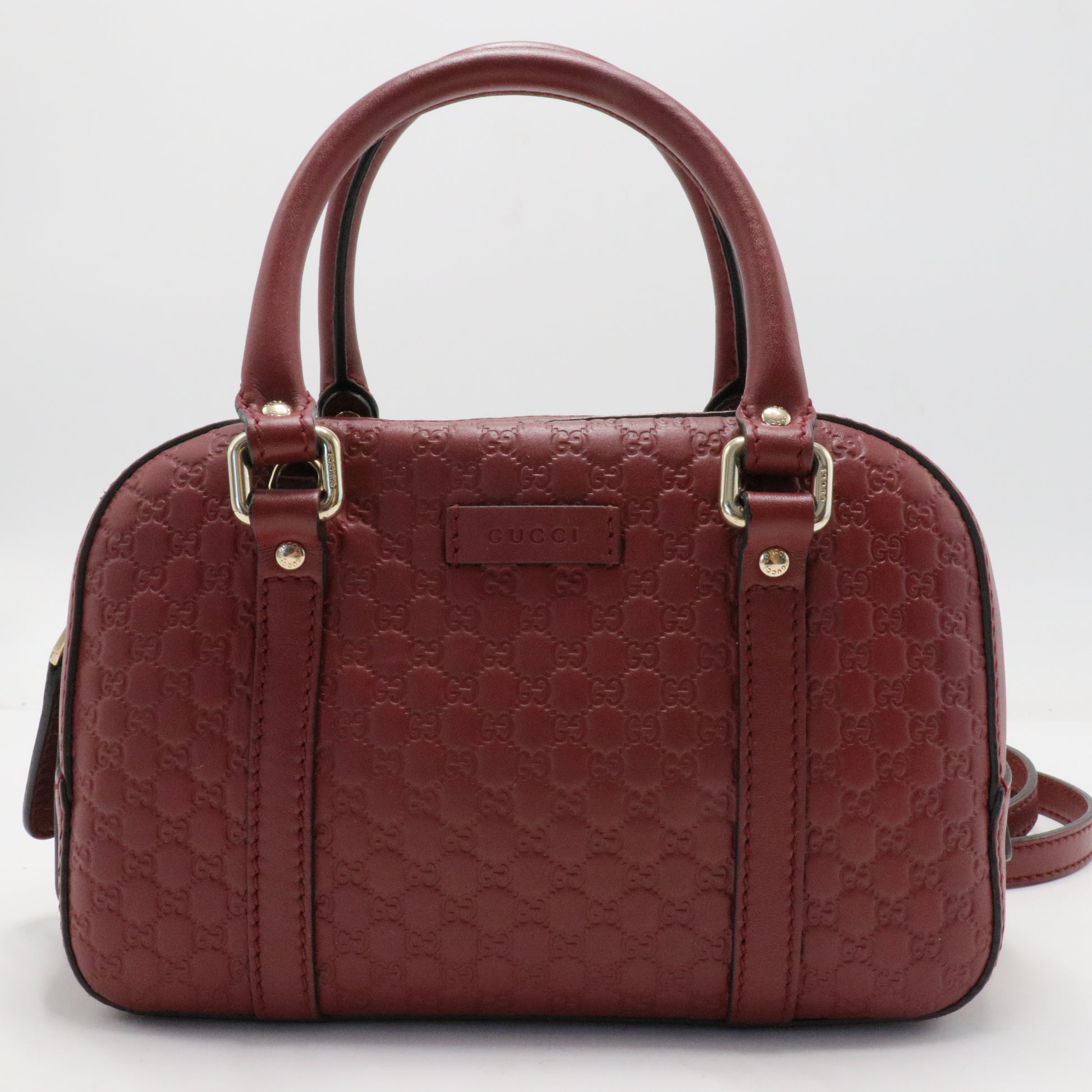 Gucci Red Microguccissima Leather Small Boston Bag