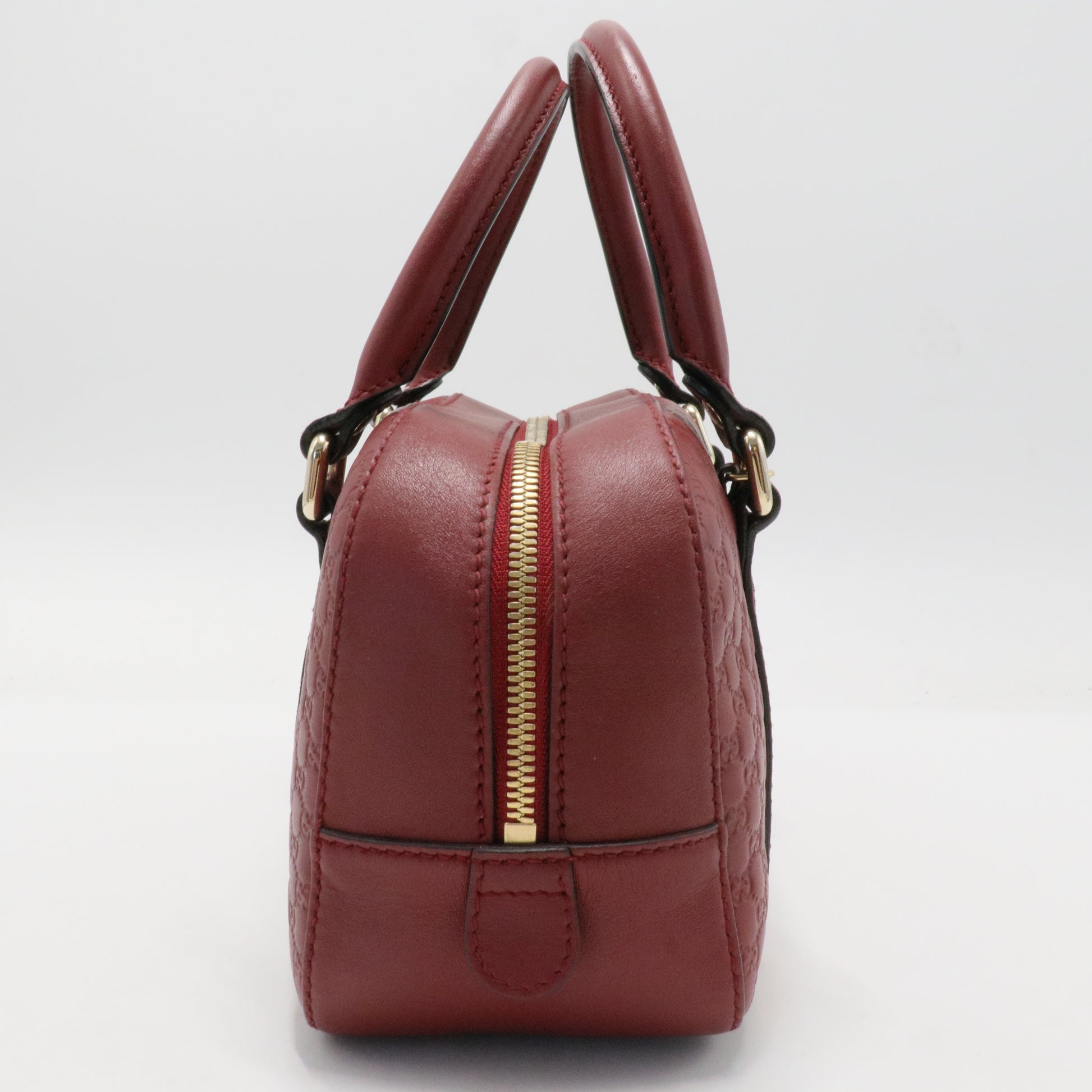 Gucci Red Microguccissima Leather Small Boston Bag