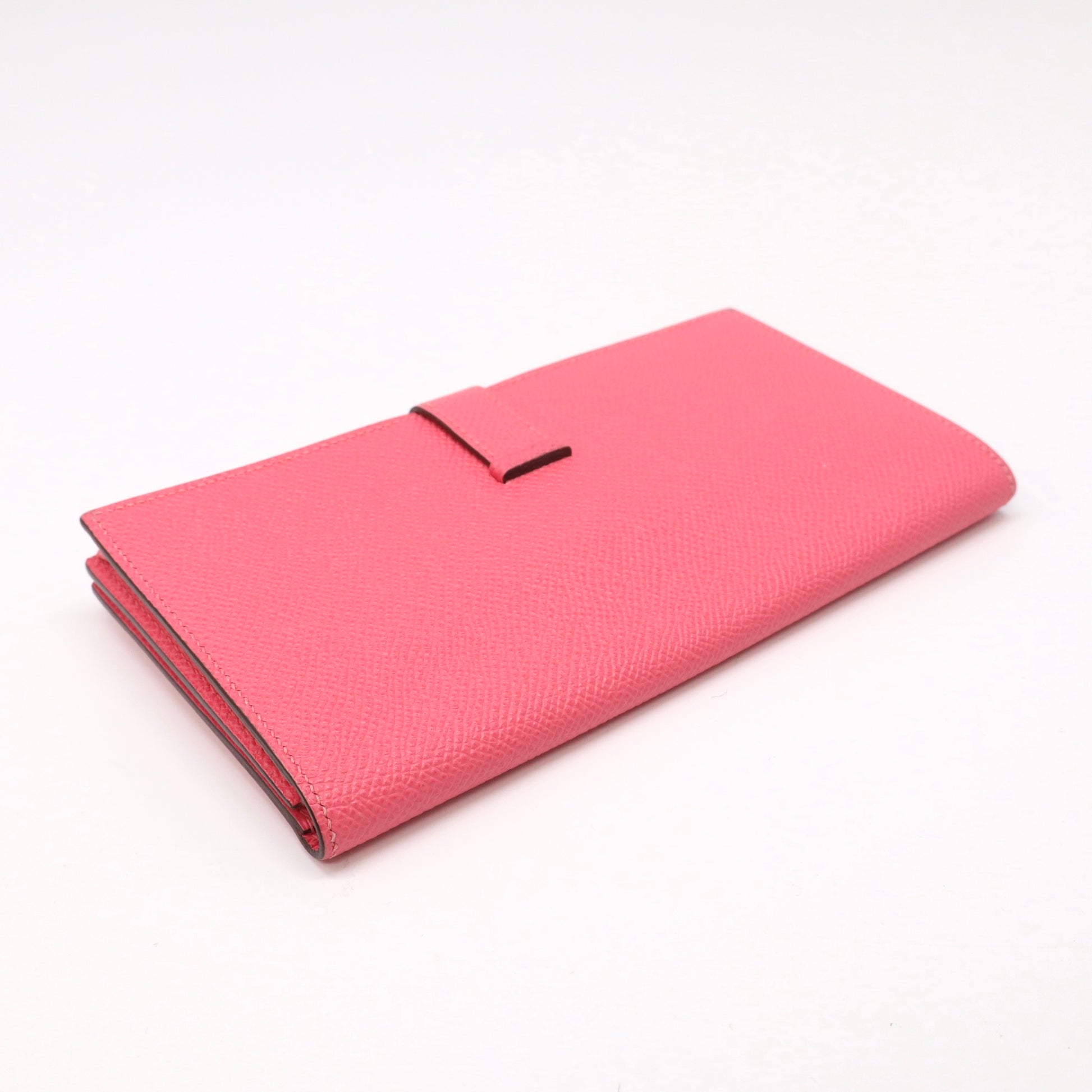 Hermes Epsom Bearn Pink Gusset Wallet Flamingo twins
