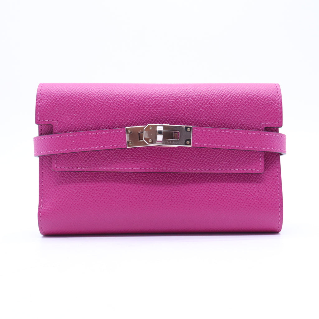 Kelly Wallet Medium Epsom Rose Pourpre PHW W21090