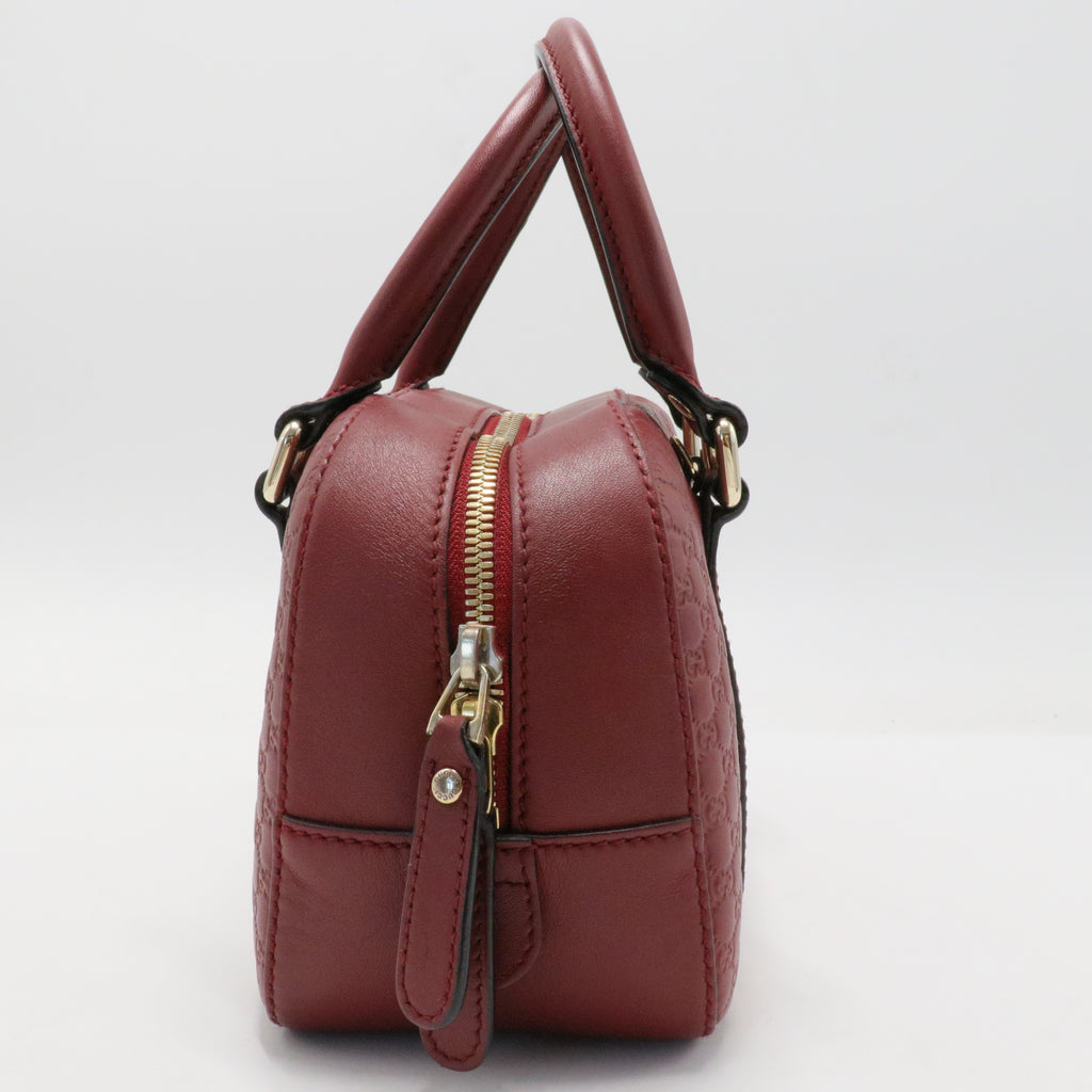 Gucci Red Microguccissima Leather Small Boston Bag