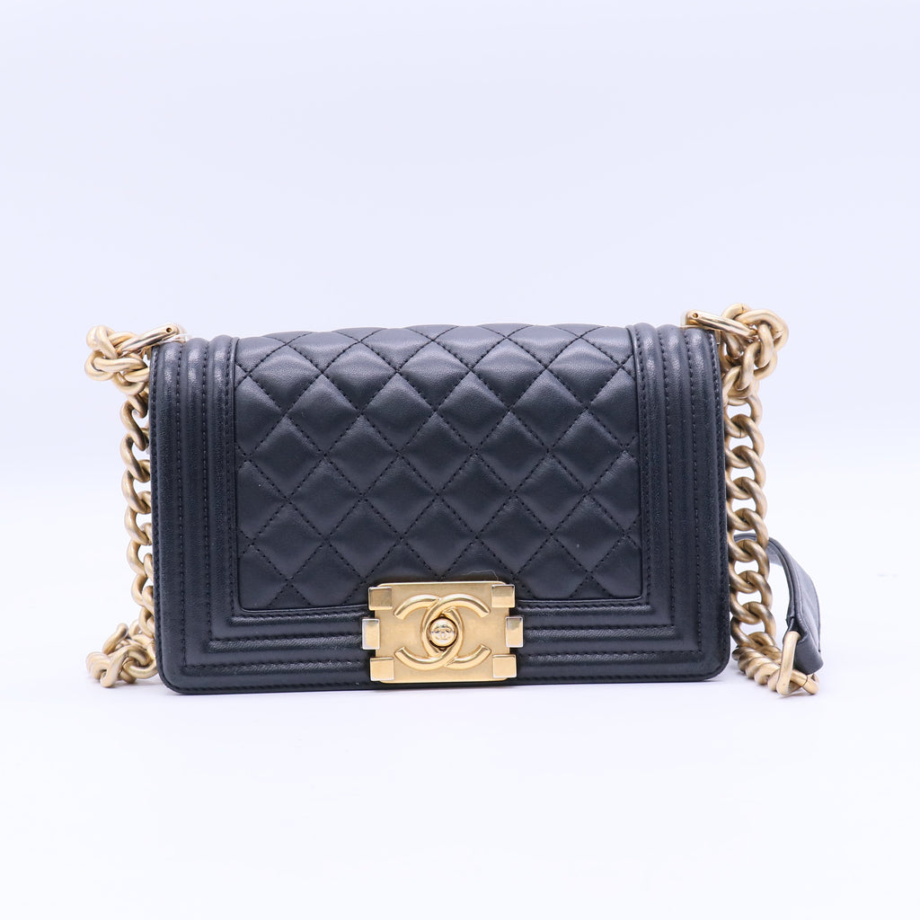 Chanel Lambskin Quilted Small Boy Flap Black Twins LDJ3857