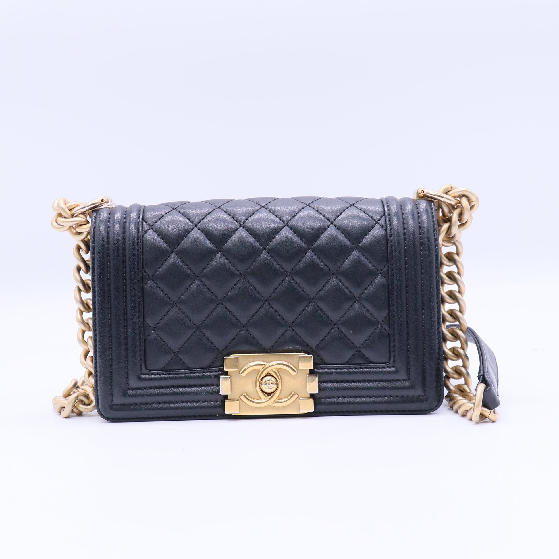 Chanel Lambskin Quilted Small Boy Flap Black Twins LDJ3857