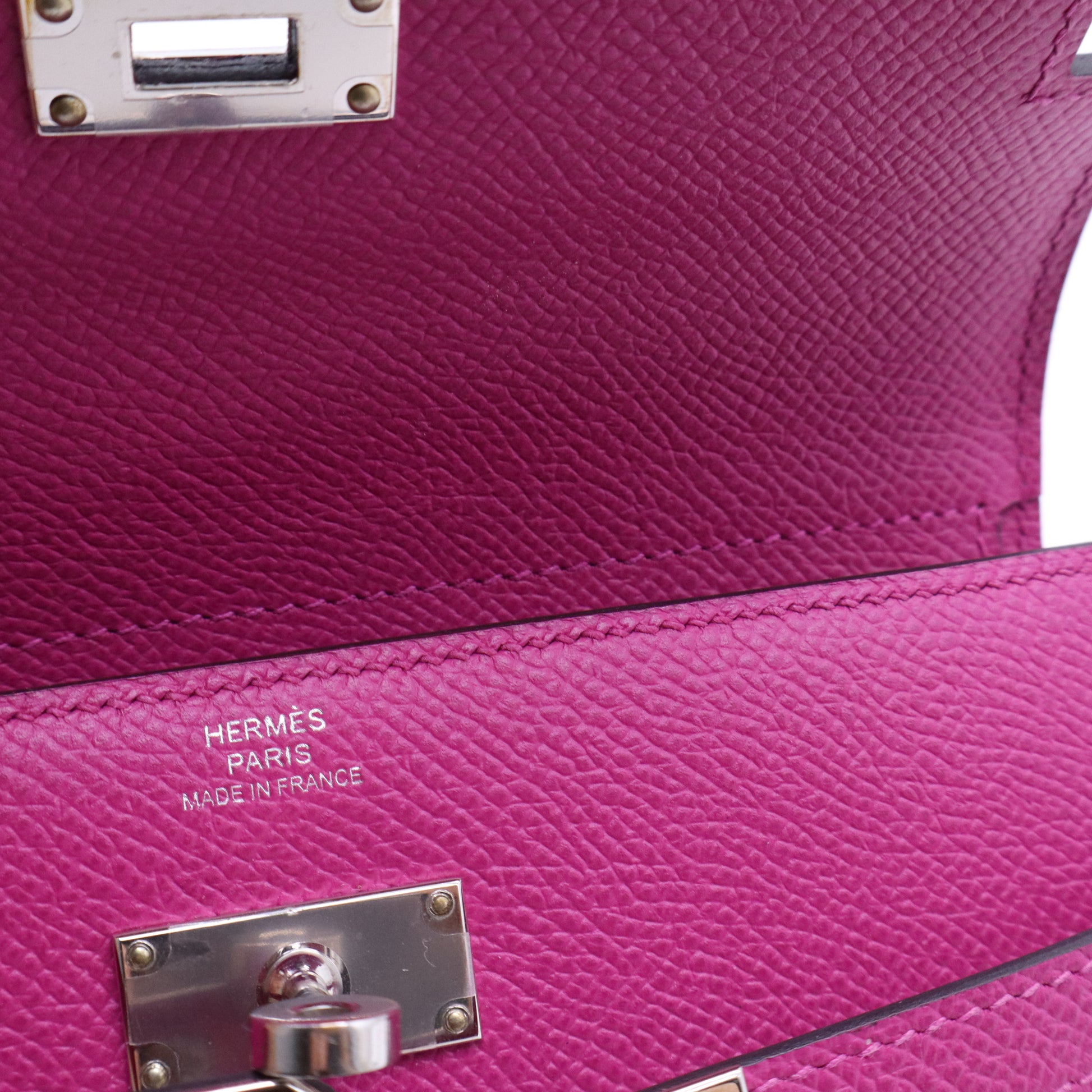 Kelly Wallet Medium Epsom Rose Pourpre PHW W21090