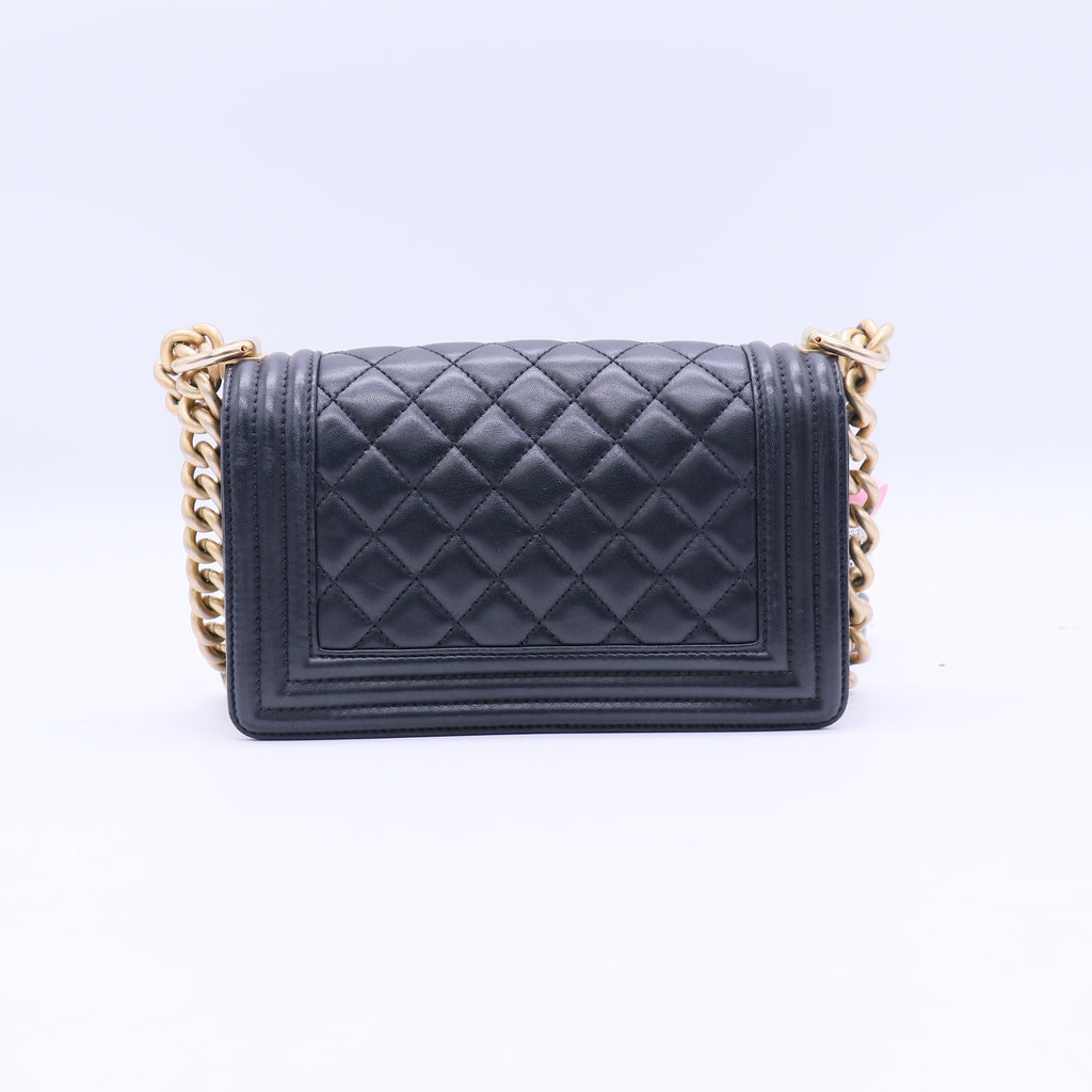 Chanel Lambskin Quilted Small Boy Flap Black Twins LDJ3857