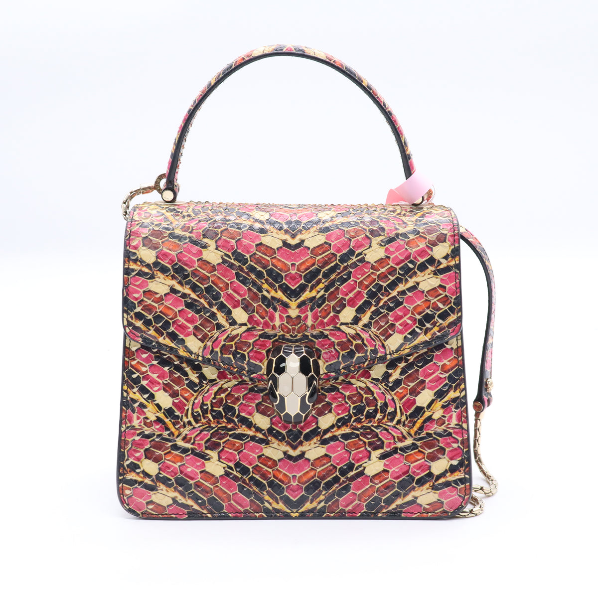 Serpenti Forever Top Handle Bag Leather Small Twins LDJ3816