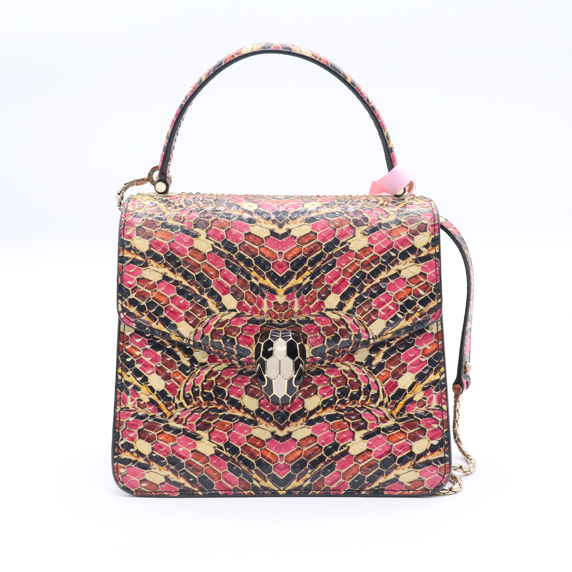 Serpenti Forever Top Handle Bag Leather Small Twins LDJ3816