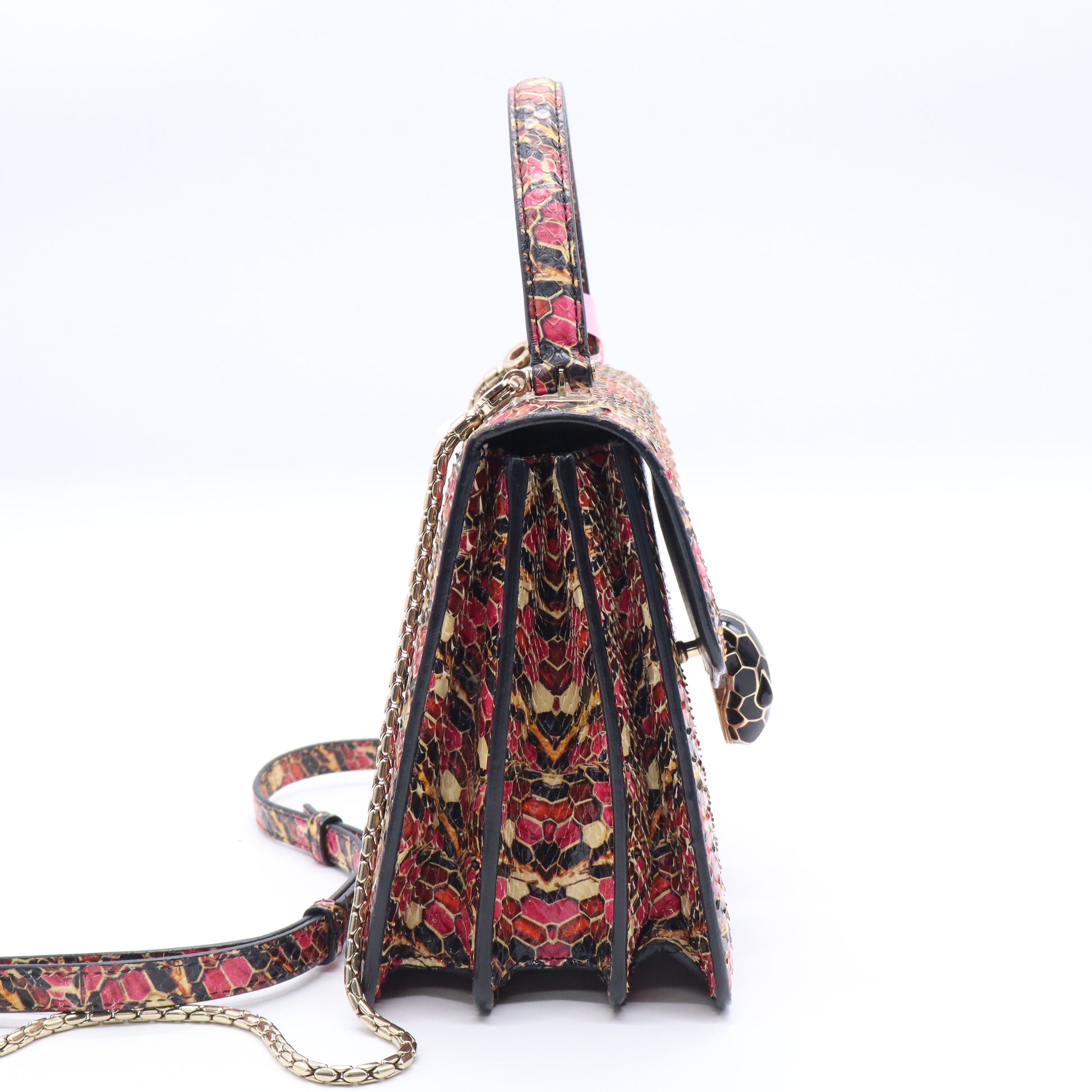 Serpenti Forever Top Handle Bag Leather Small Twins LDJ3816