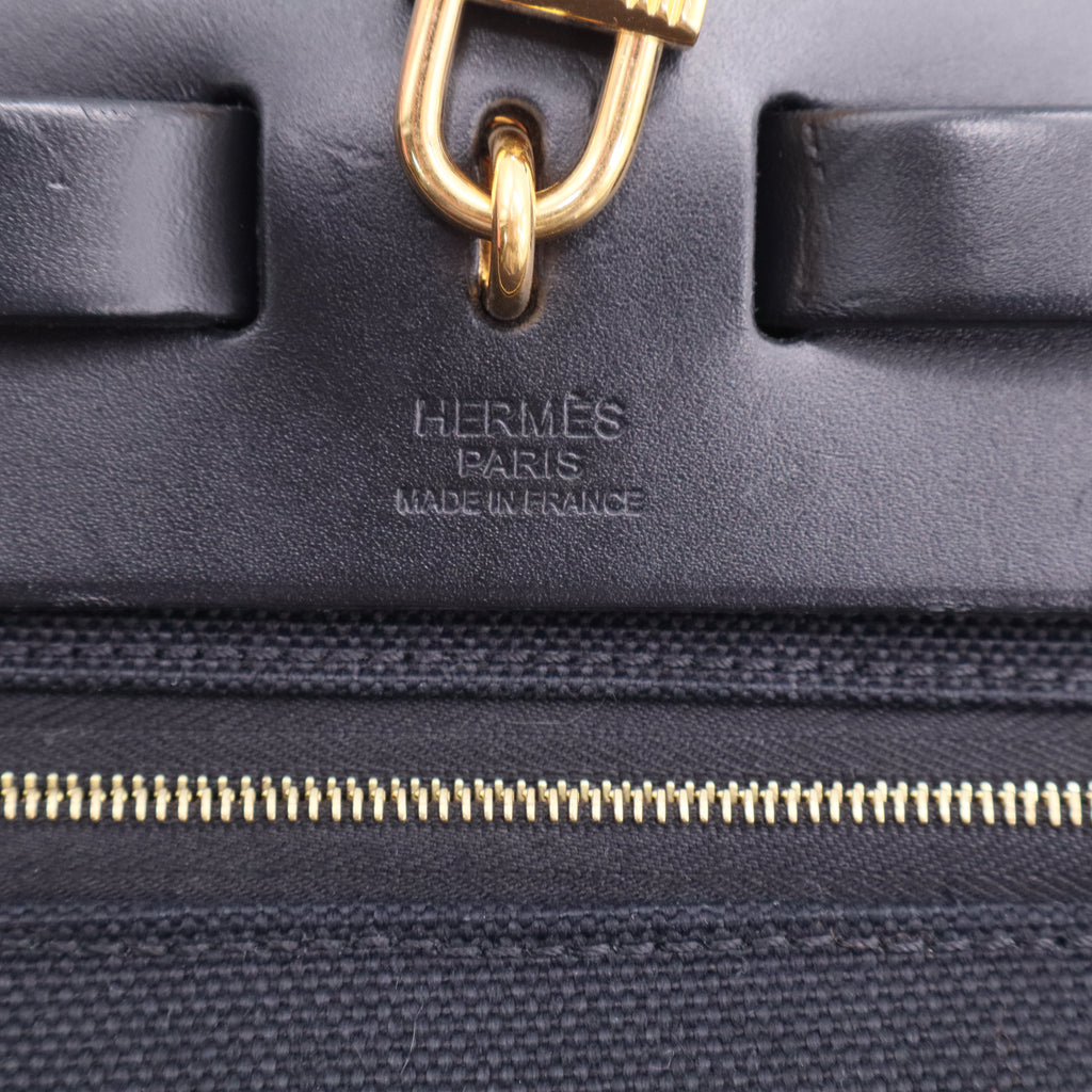 Hermès Herbag Zip Leather and Toile 31 Twins LDJ2485