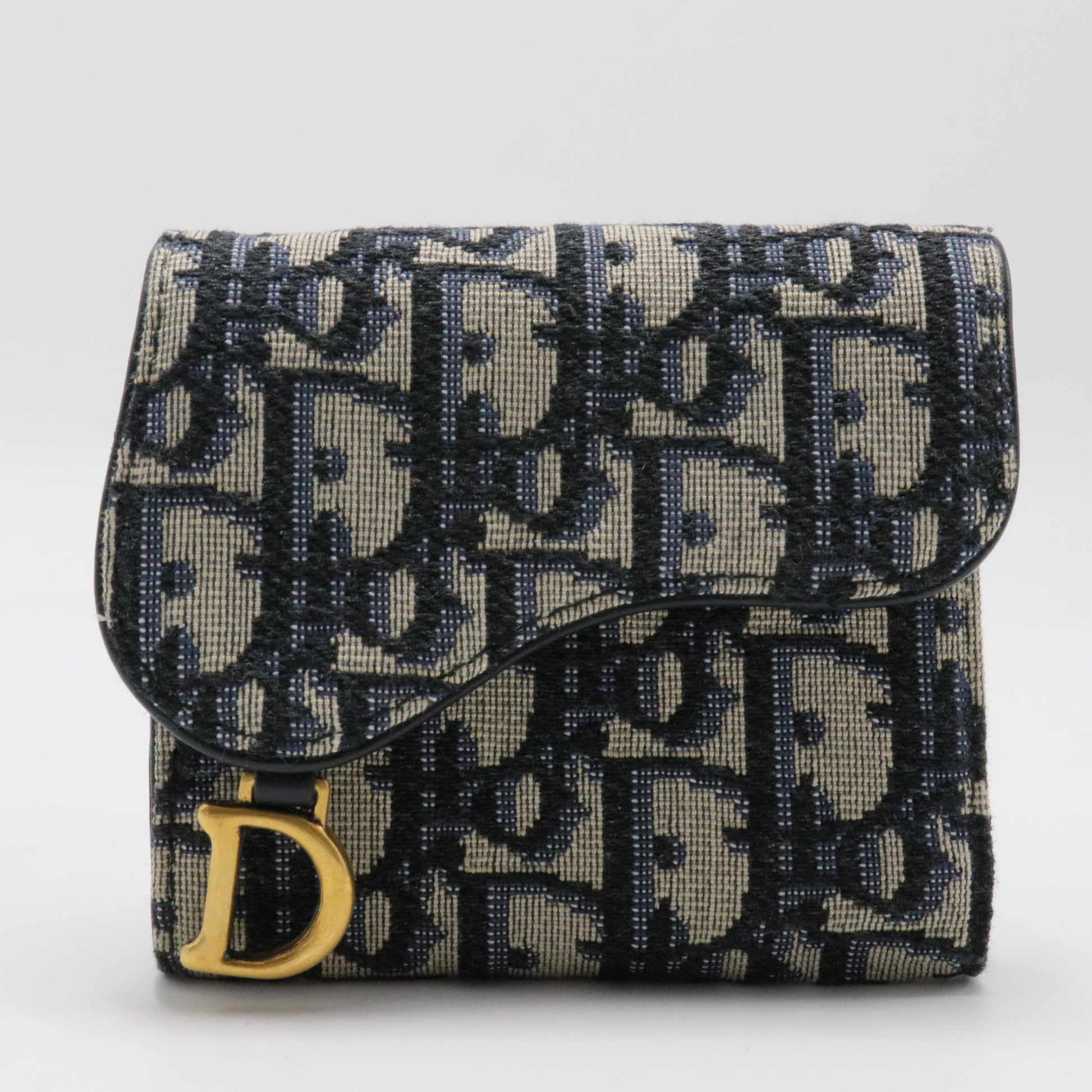 Saddle Flap Wallet Oblique Canvas Mini