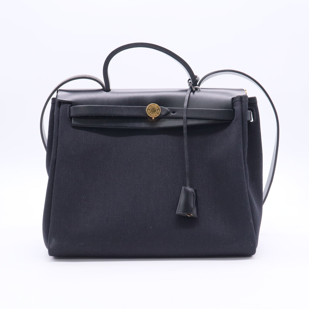 Hermès Herbag Zip Leather and Toile 31 Twins LDJ2485