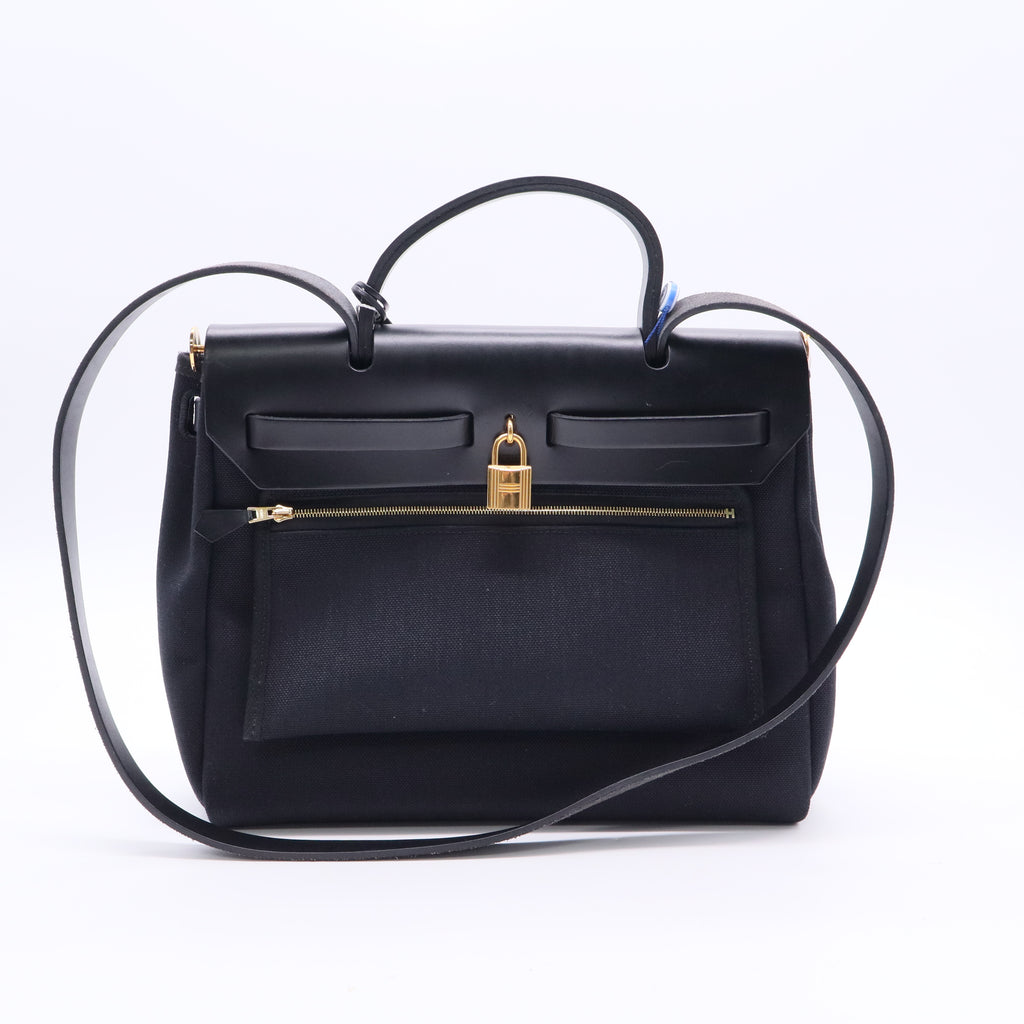 Hermès Herbag Zip Leather and Toile 31 Twins LDJ2485