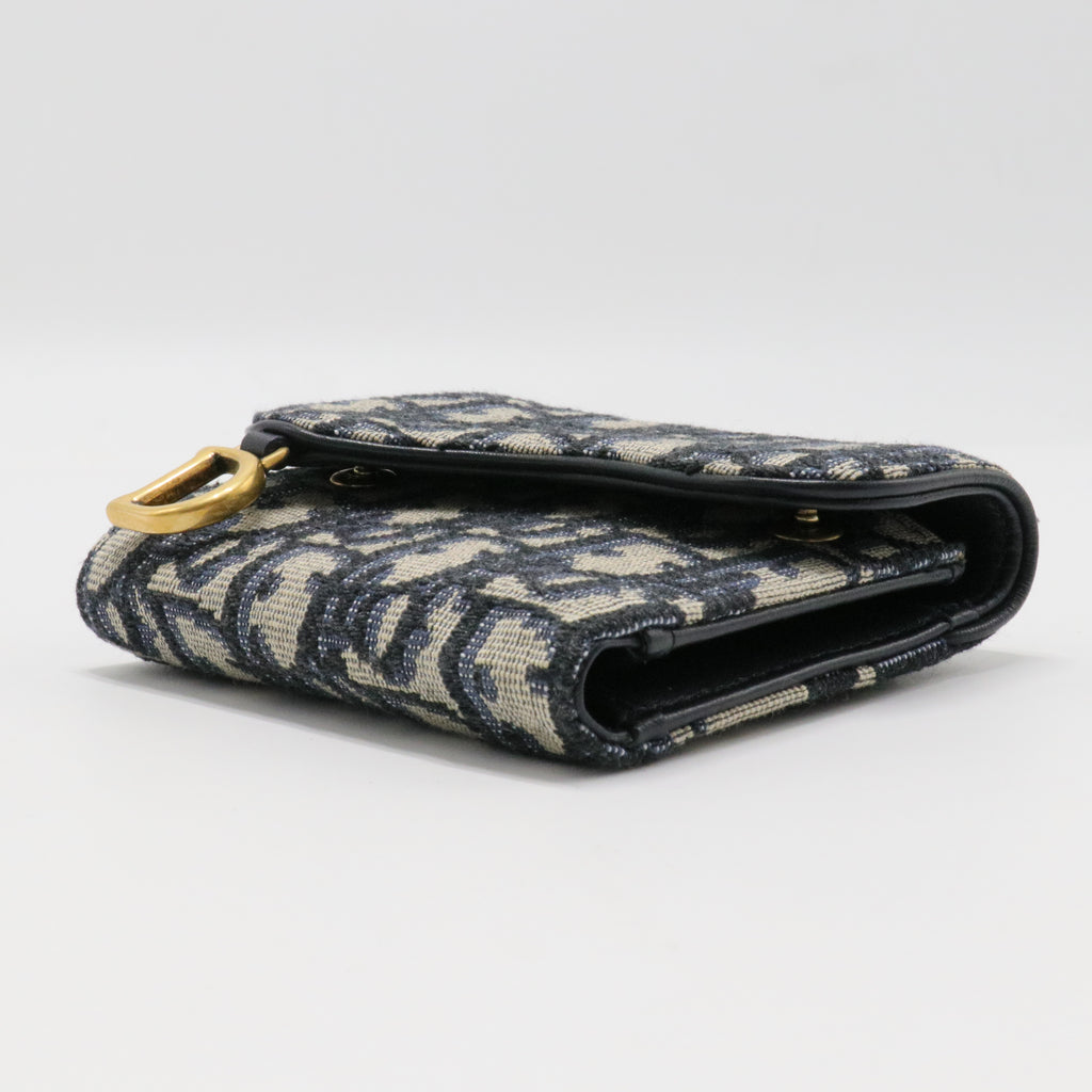 Saddle Flap Wallet Oblique Canvas Mini
