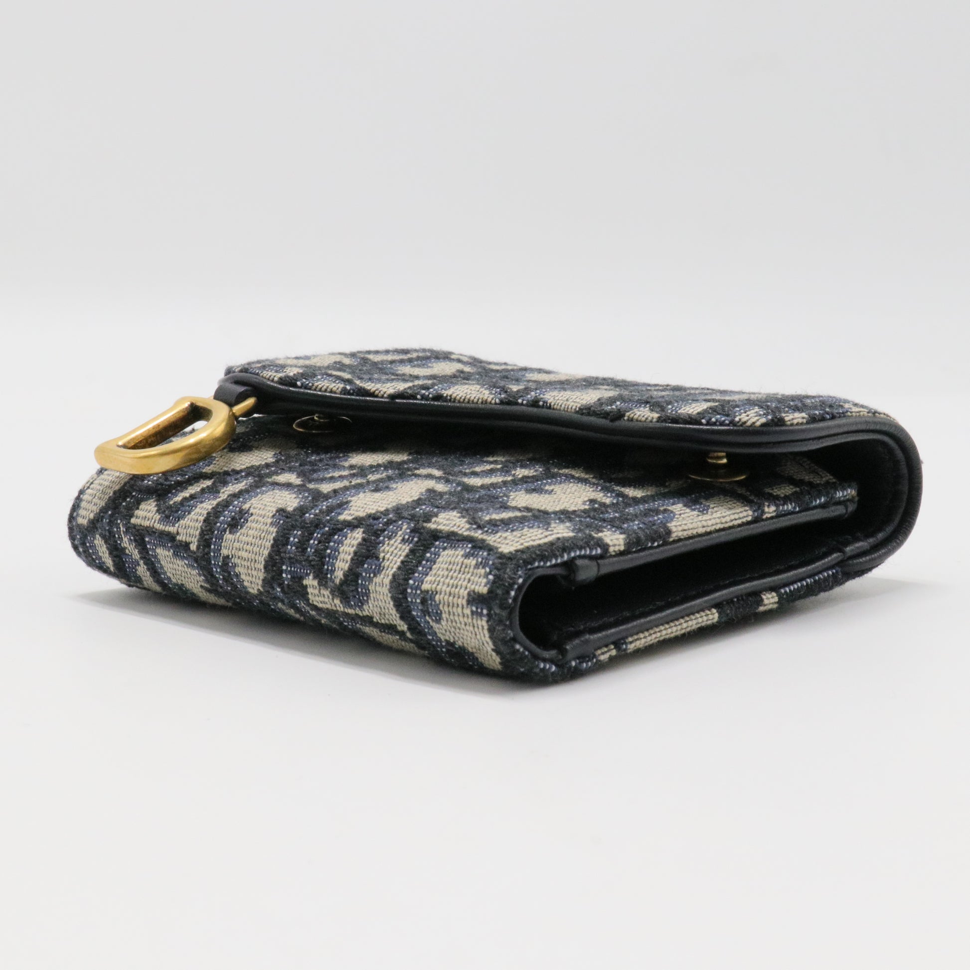 Saddle Flap Wallet Oblique Canvas Mini