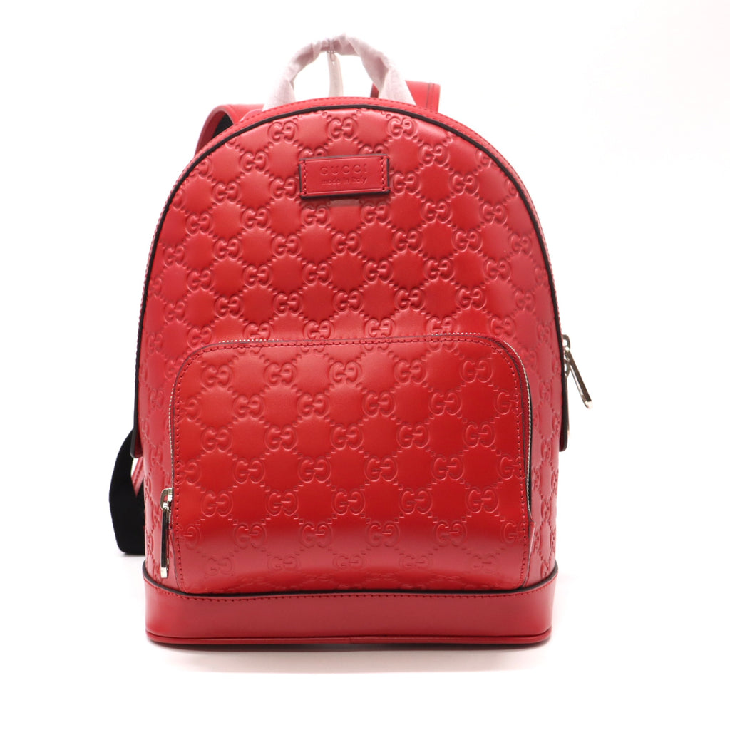 Gucci Red Guccissima Leather Signature Backpack Bag twins LDJ4780