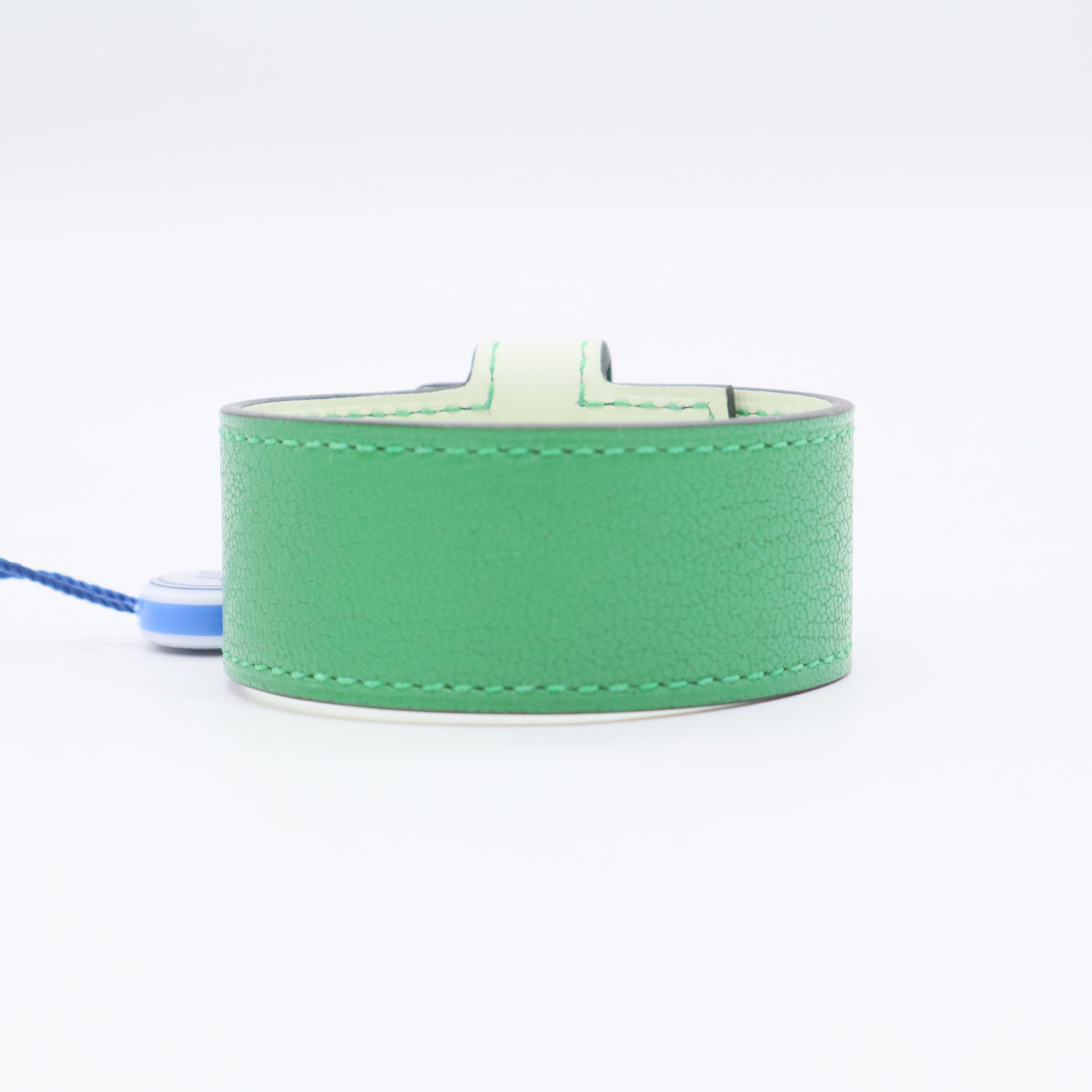 Hermes Bambou Chamkila Goatskin Leather Gold Plated Kelly Twist Bracelet Size T2 Twins LDJ3308