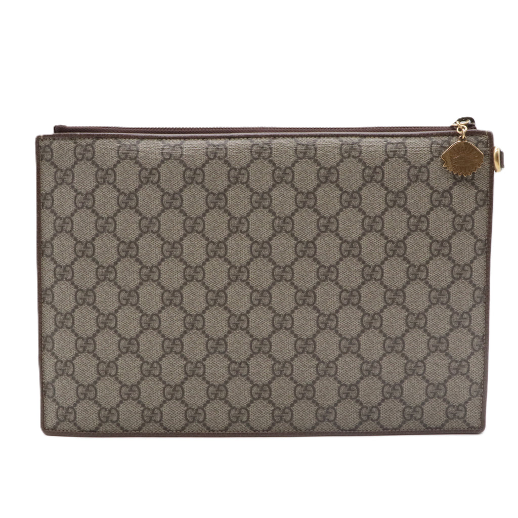 GG Supreme Monogram Courrier Documents Holder Beige New Acero