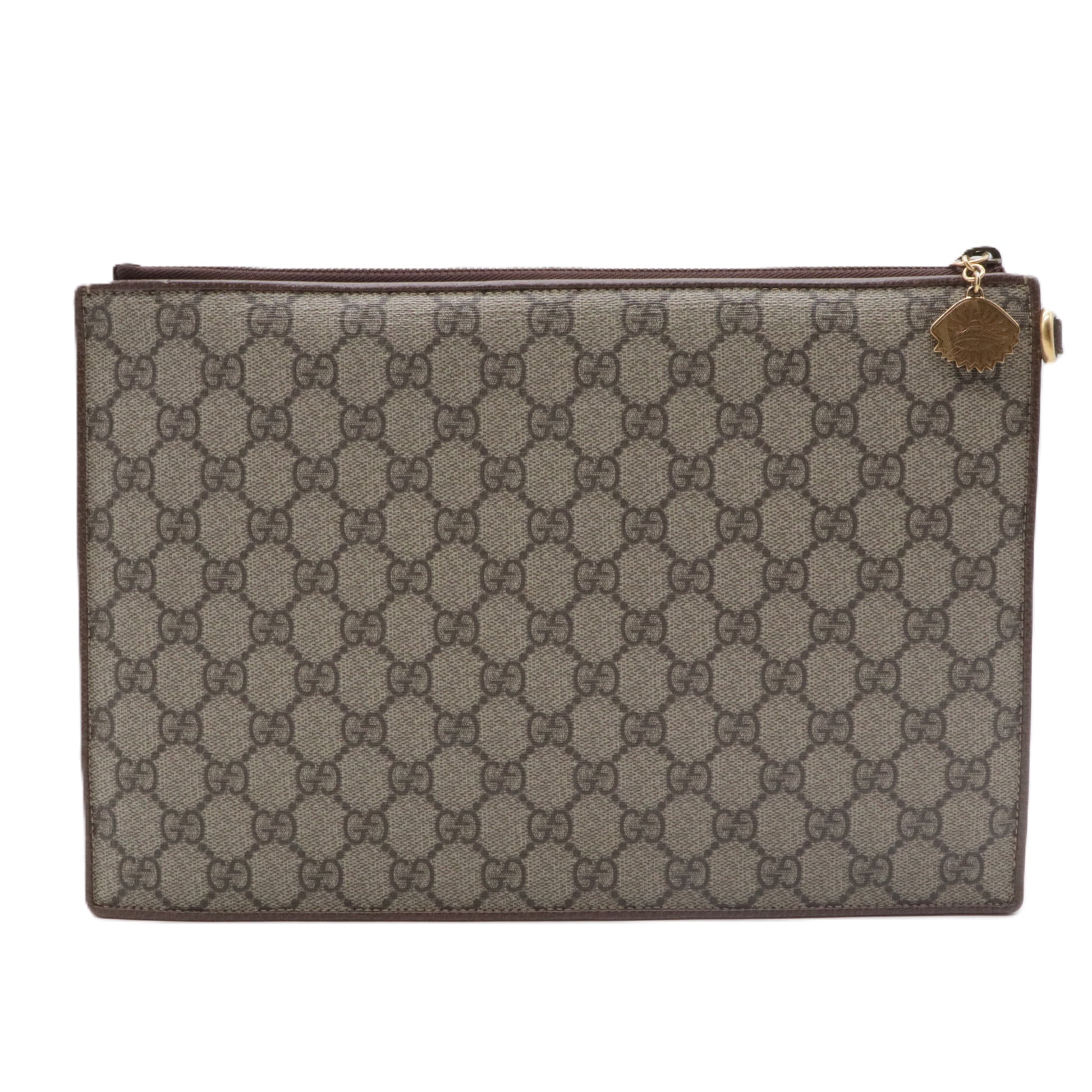 GG Supreme Monogram Courrier Documents Holder Beige New Acero