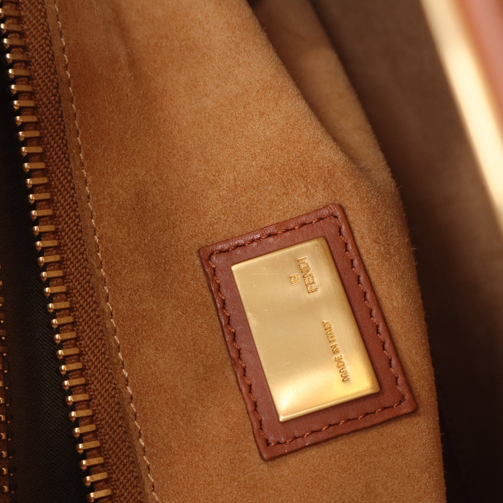 Nappa Vitello Century Gingham Embossed Mini Peekaboo Iconic Satchel Brandy