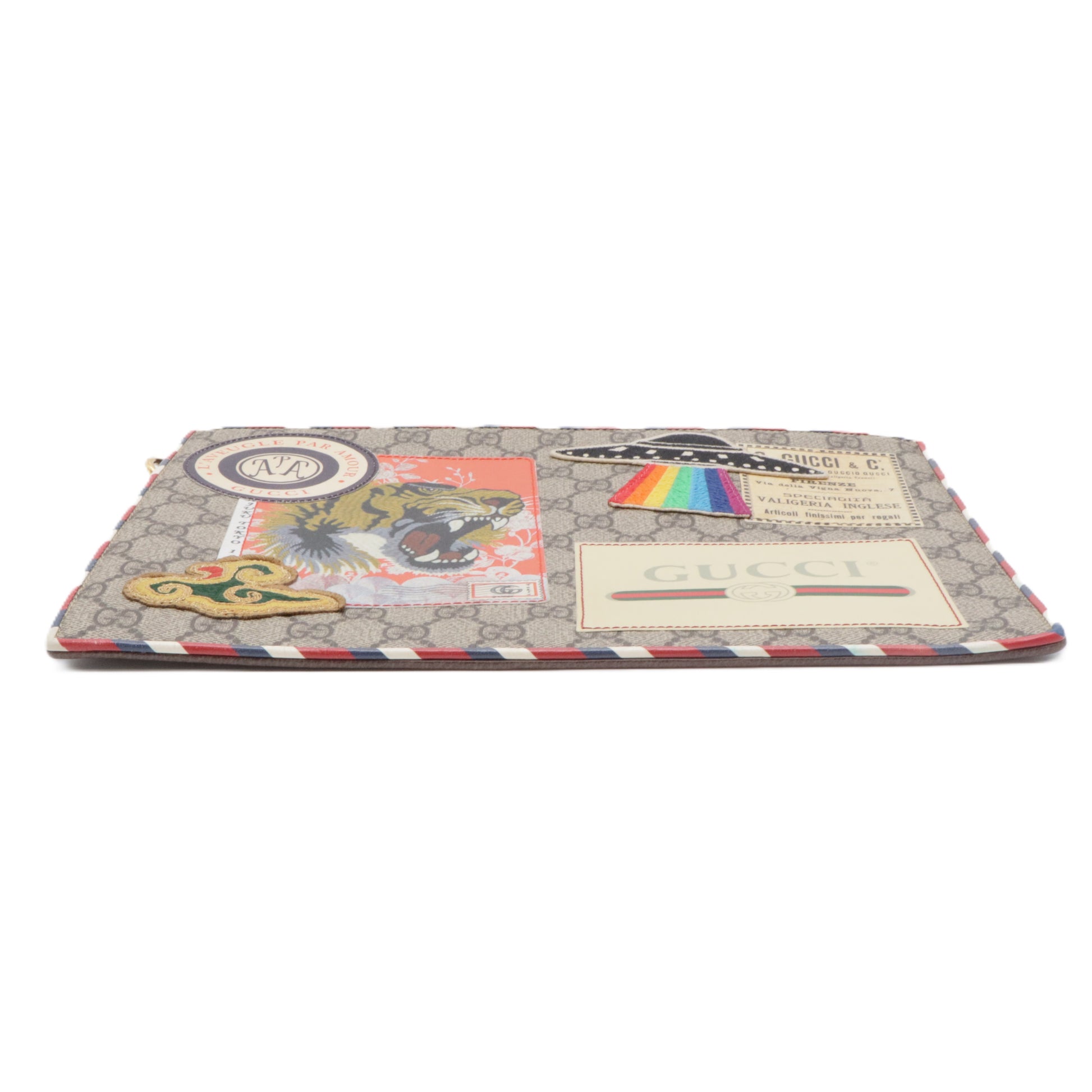 GG Supreme Monogram Courrier Documents Holder Beige New Acero