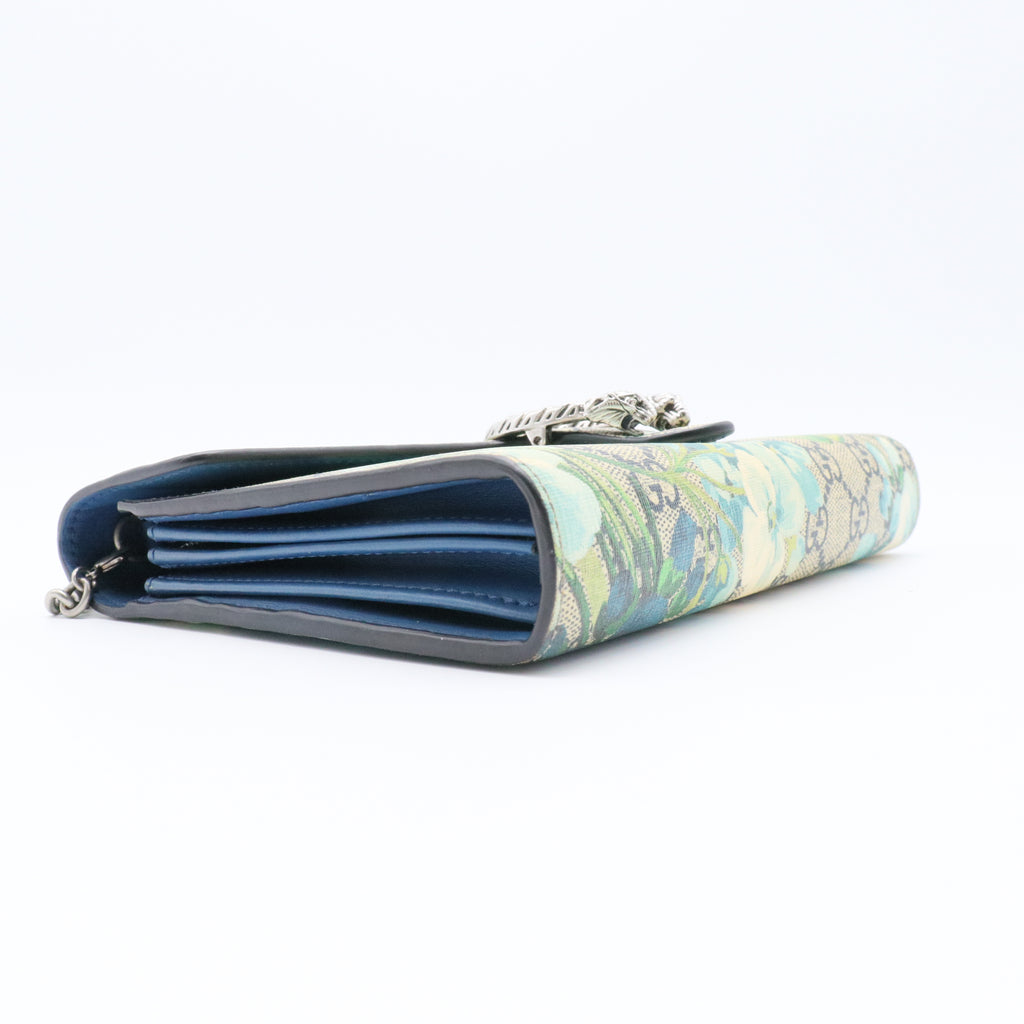 Dionysus Chain Wallet Blooms Print GG Coated Canvas Small