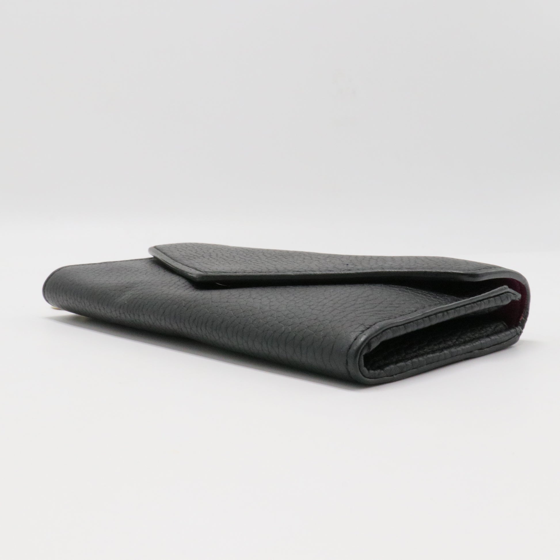 Black Pebbled Leather Diorissimo Long Wallet