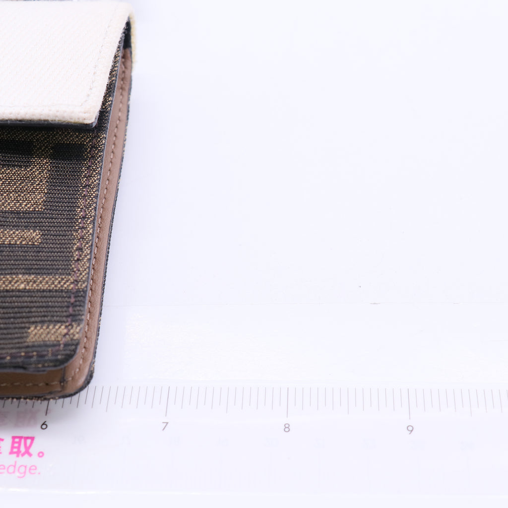 Fendi Glazed Fabric Cotton Vitello King Aura FF 1974 Baguette Belt Pouch Tobacco Moro Grezzo Cuoio Twins LDJ3841