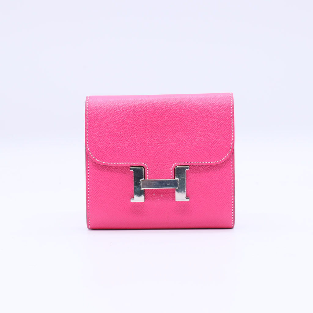 Hermes Epsom Constance Short Wallet Rose Tyrien Twins LDJ3855