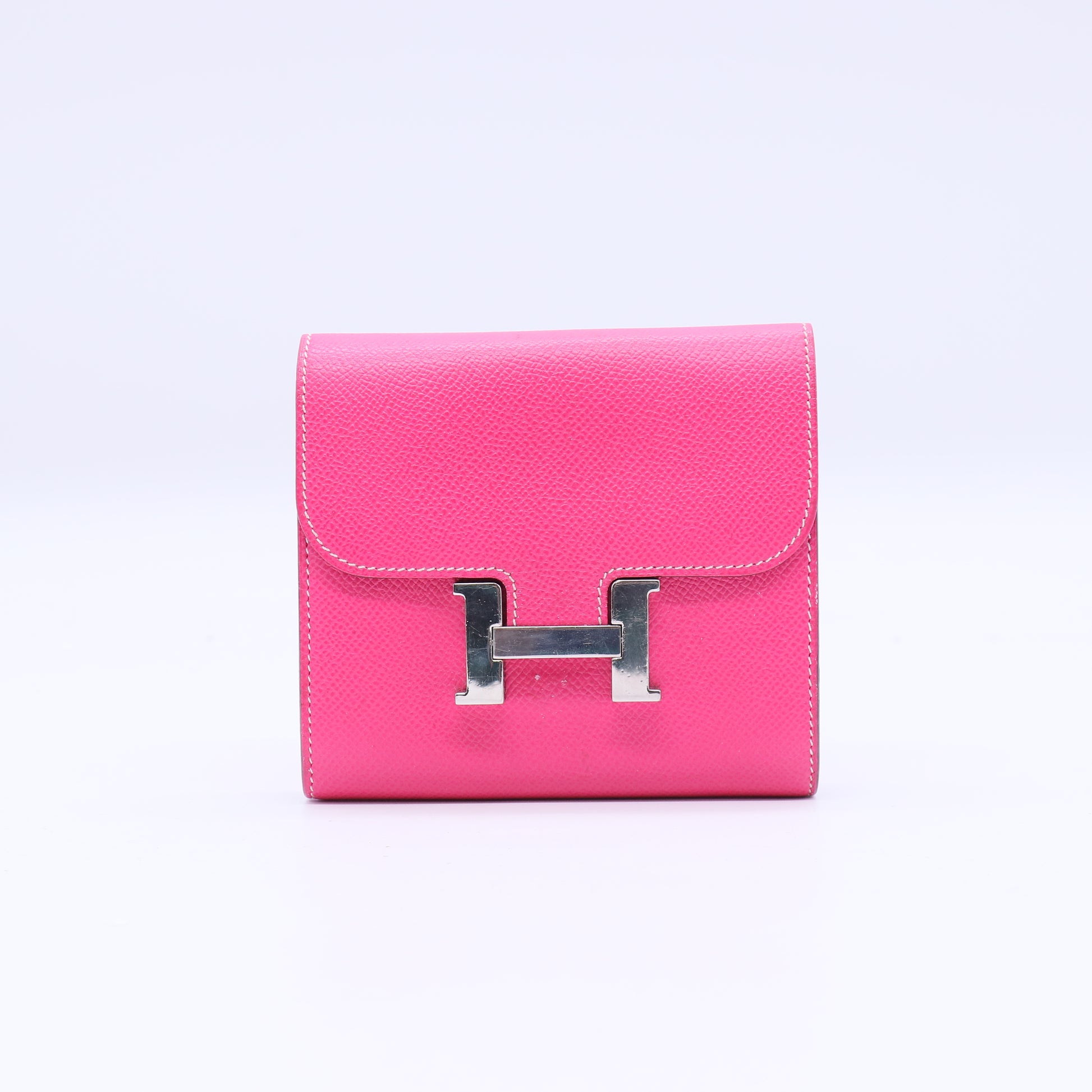 Hermes Epsom Constance Short Wallet Rose Tyrien Twins LDJ3855