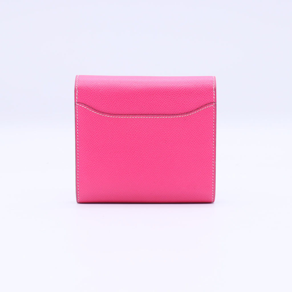 Hermes Epsom Constance Short Wallet Rose Tyrien Twins LDJ3855