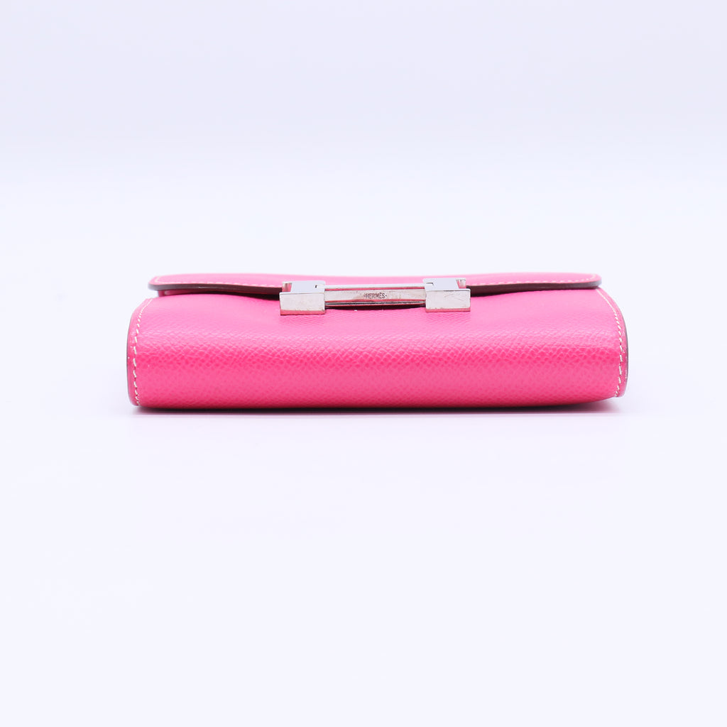 Hermes Epsom Constance Short Wallet Rose Tyrien Twins LDJ3855
