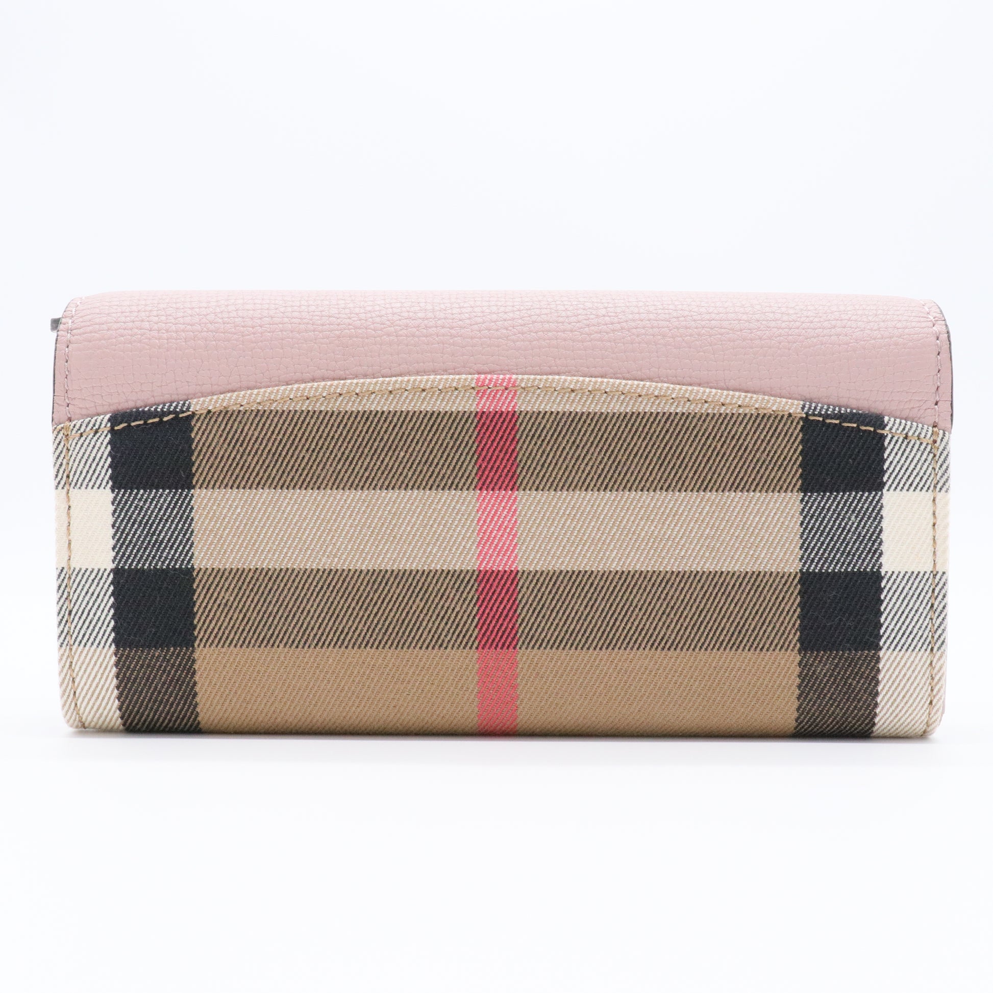 Leather Plaid Print Continental Wallet