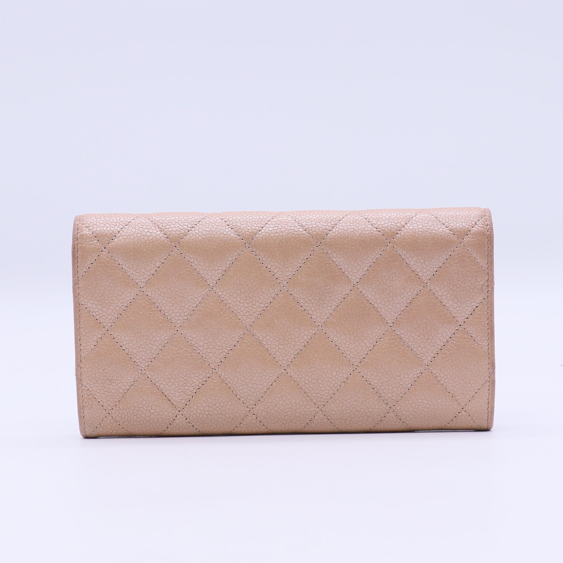 CC Gusset Classic Flap Wallet Quilted Caviar Long Twins LDJ3845