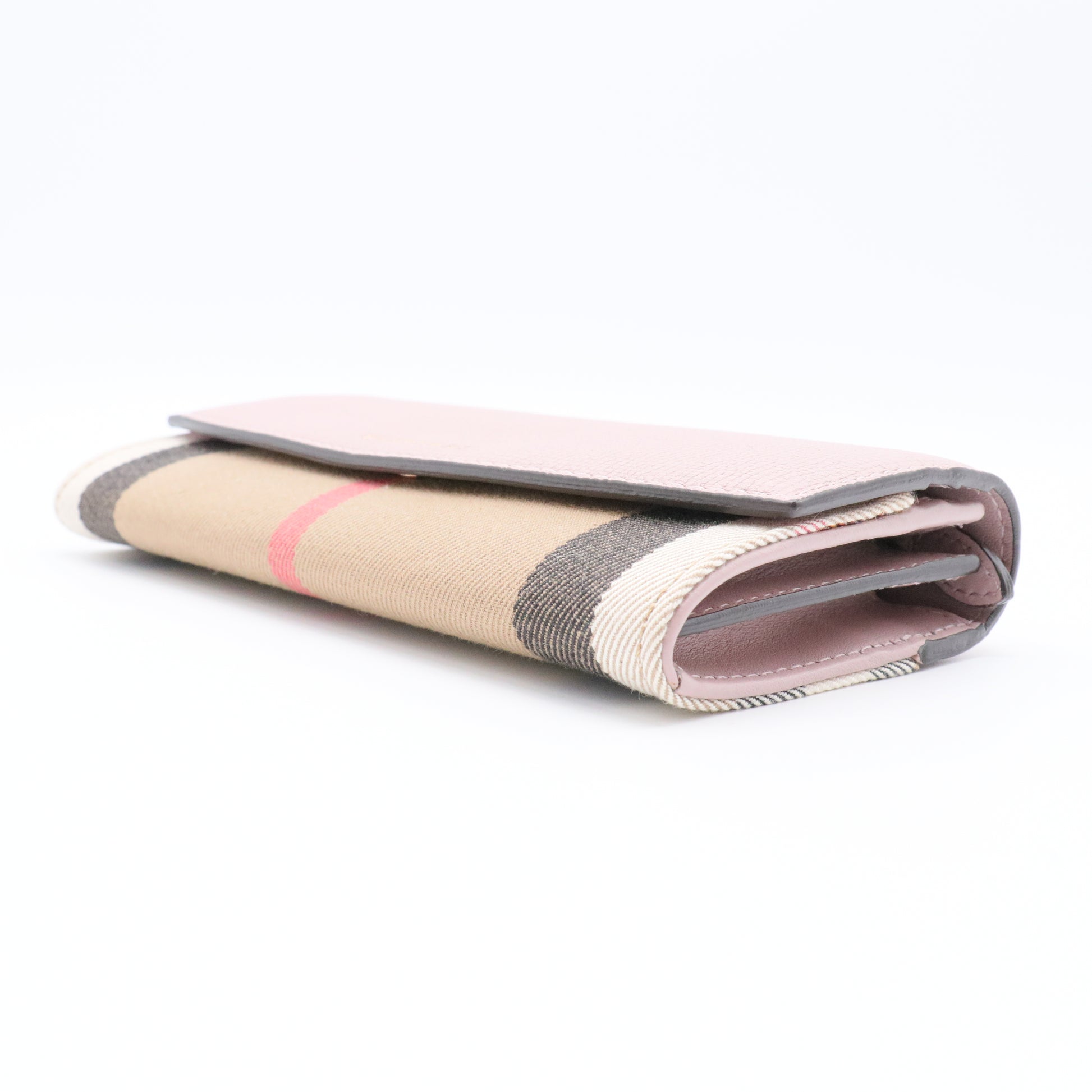 Leather Plaid Print Continental Wallet