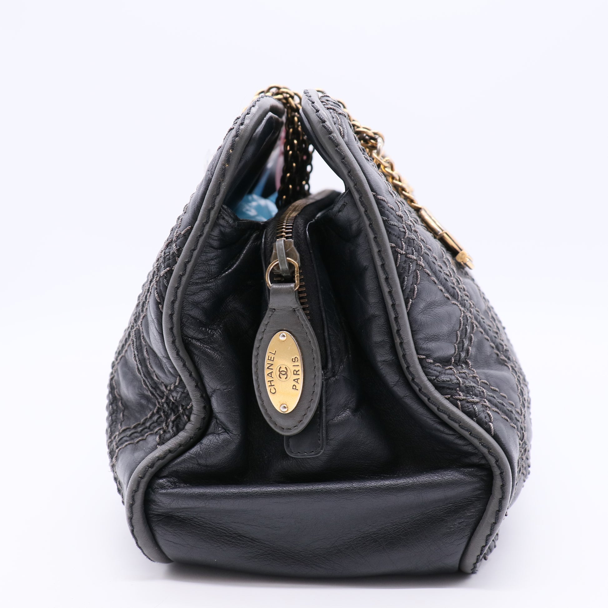 Triptych Quilted Calfskin Shoulder Bag