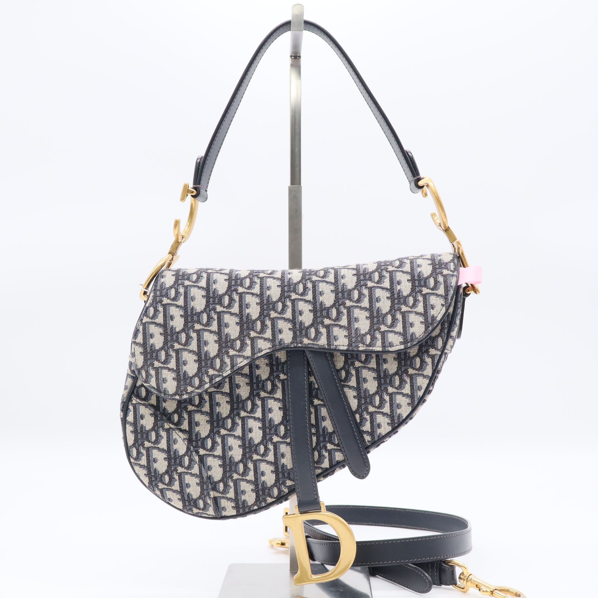 Christian Dior Blue Oblique Canvas Dior Saddle Bag Twins LDJ3255