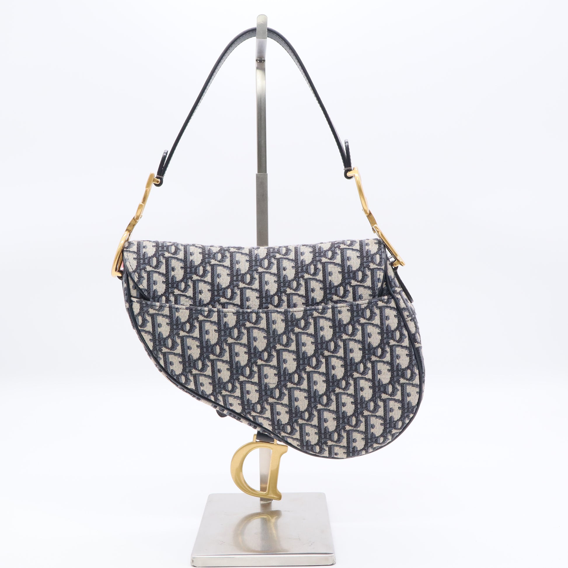 Christian Dior Blue Oblique Canvas Dior Saddle Bag Twins LDJ3255