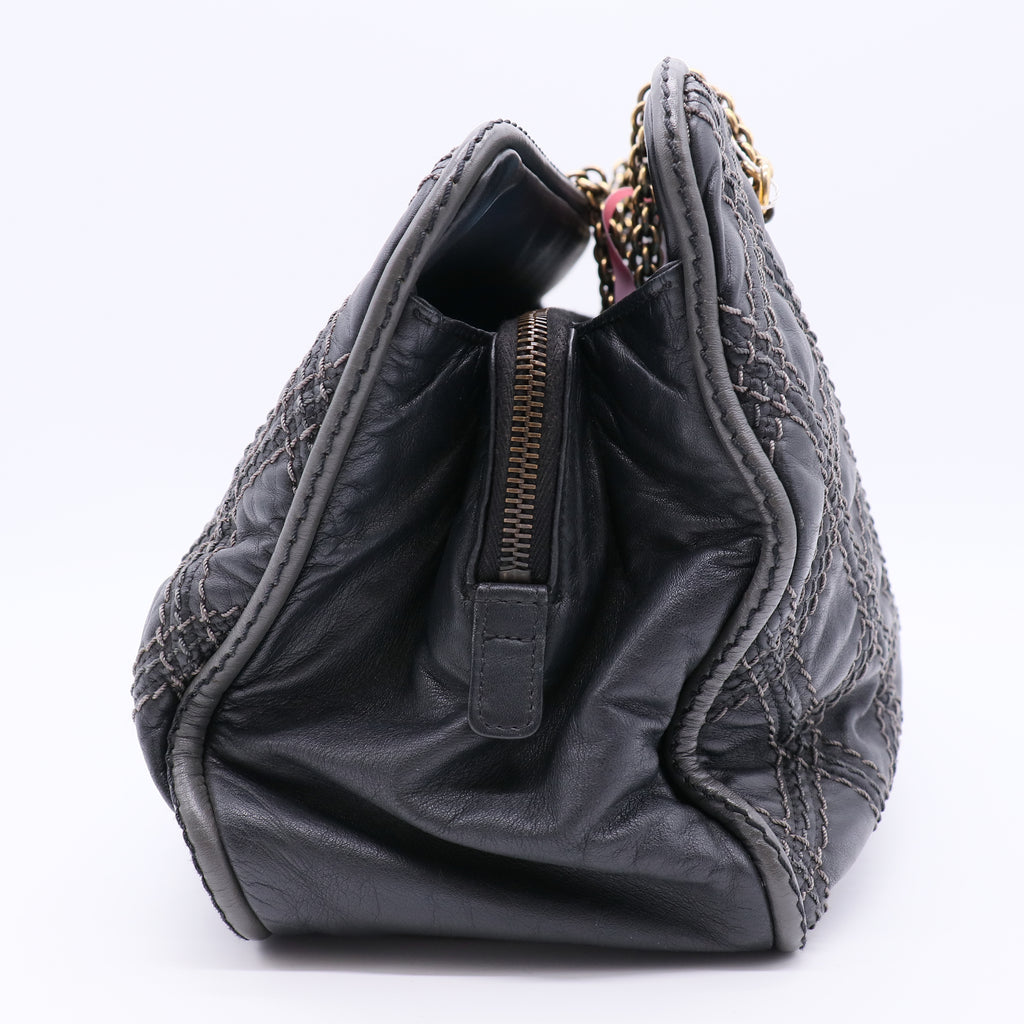 Triptych Quilted Calfskin Shoulder Bag