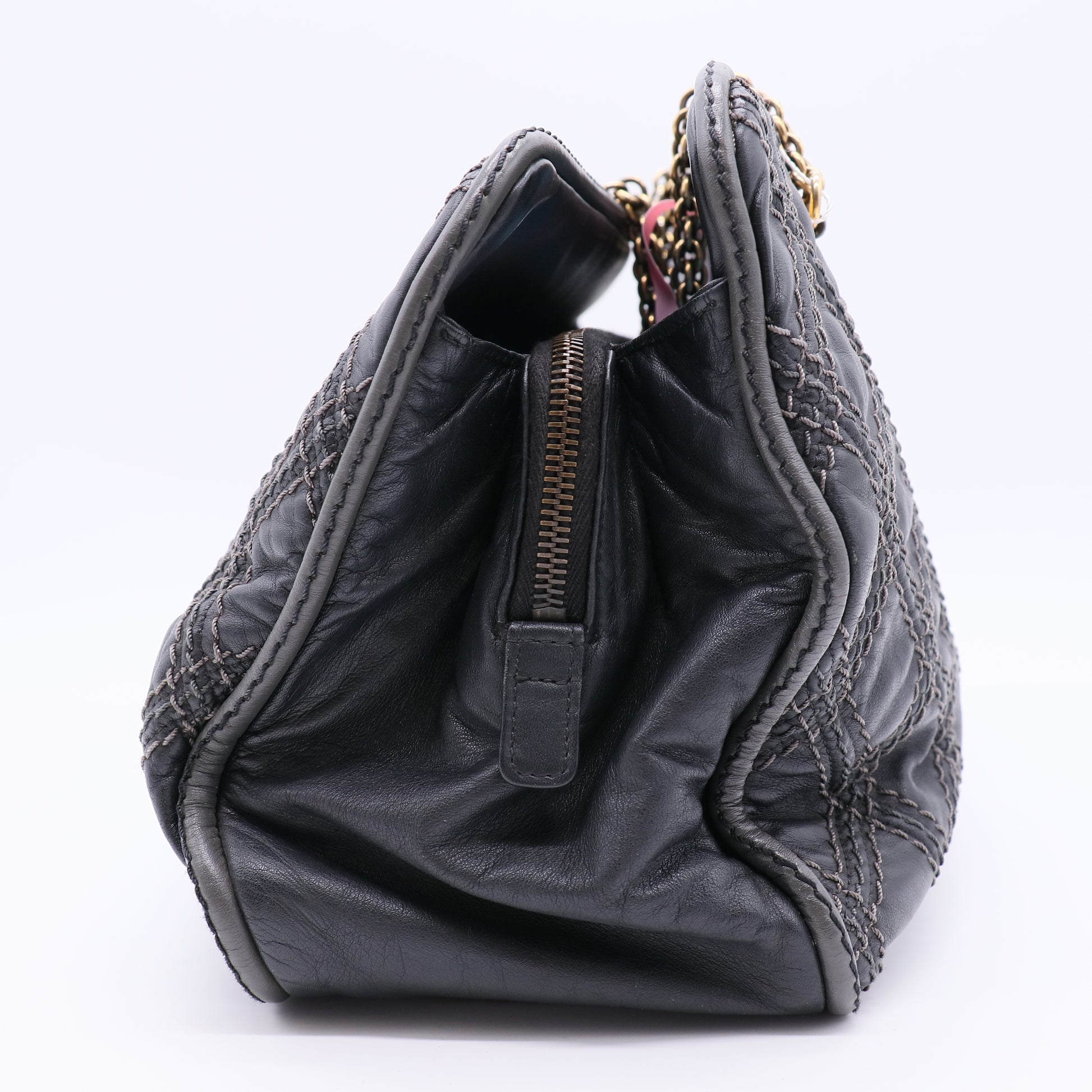 Triptych Quilted Calfskin Shoulder Bag