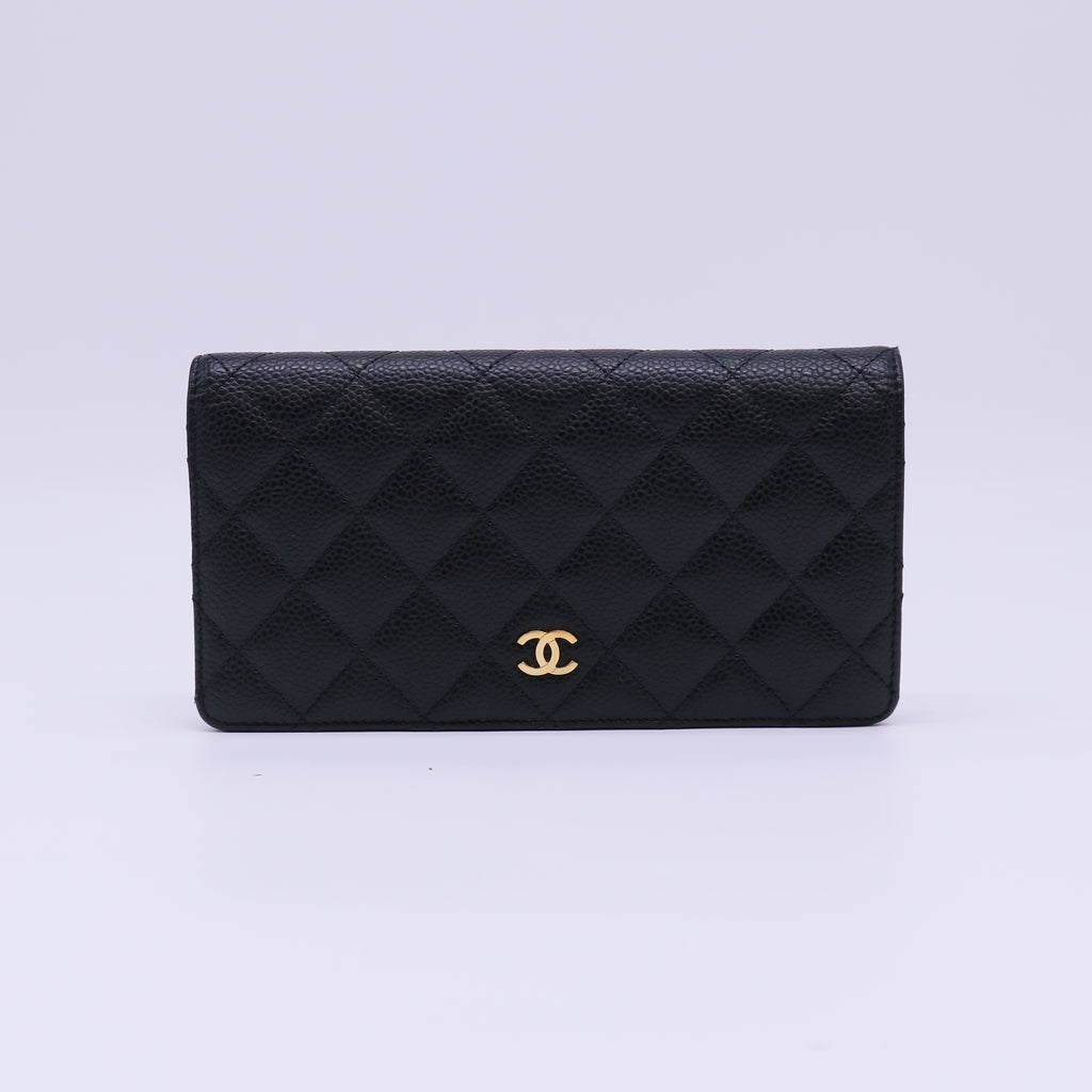 Chanel Caviar Quilted Yen Wallet W22229