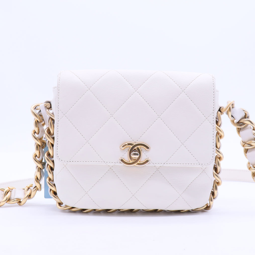 Chain Melody Flap Backpack Quilted Lambskin Small Twins LDJ2479