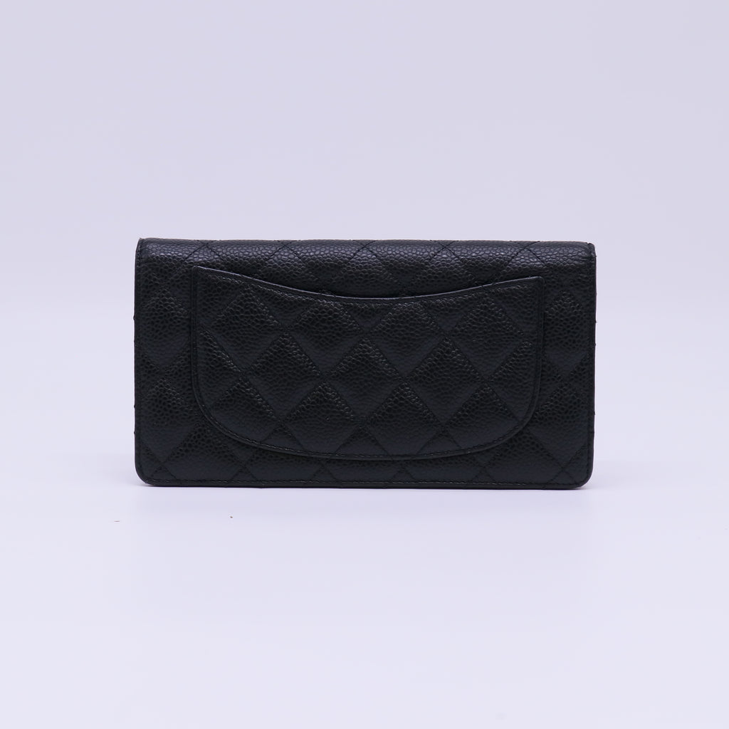 Chanel Caviar Quilted Yen Wallet W22229