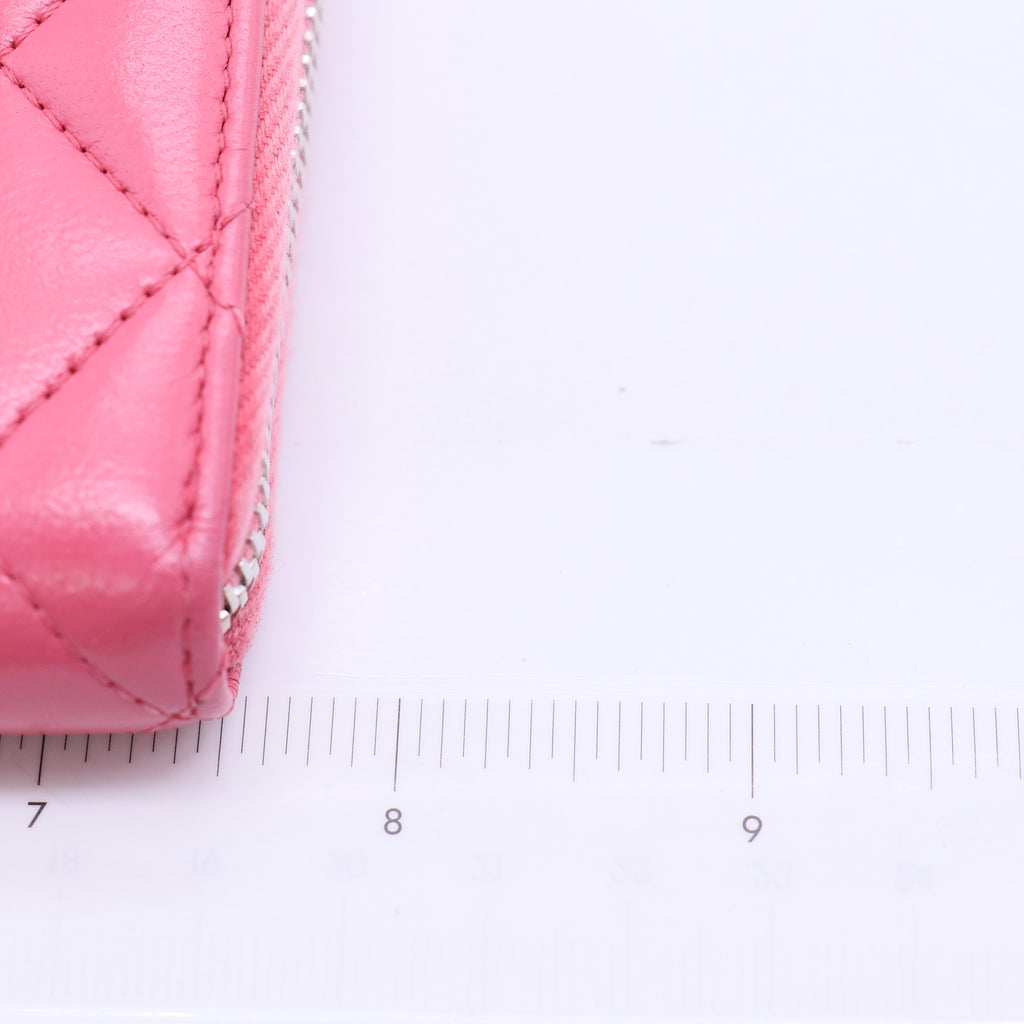 Chanel Lambskin Large Gusset Zip Around Wallet Pink twins LDJ3843
